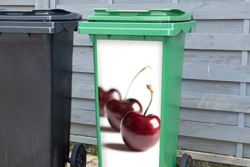 MuchoWow Wandsticker Kirschen - Weiß - Obst (1 St), Mülleimer-aufkleber, Mülltonne, Sticker, Container, Abfalbehälter