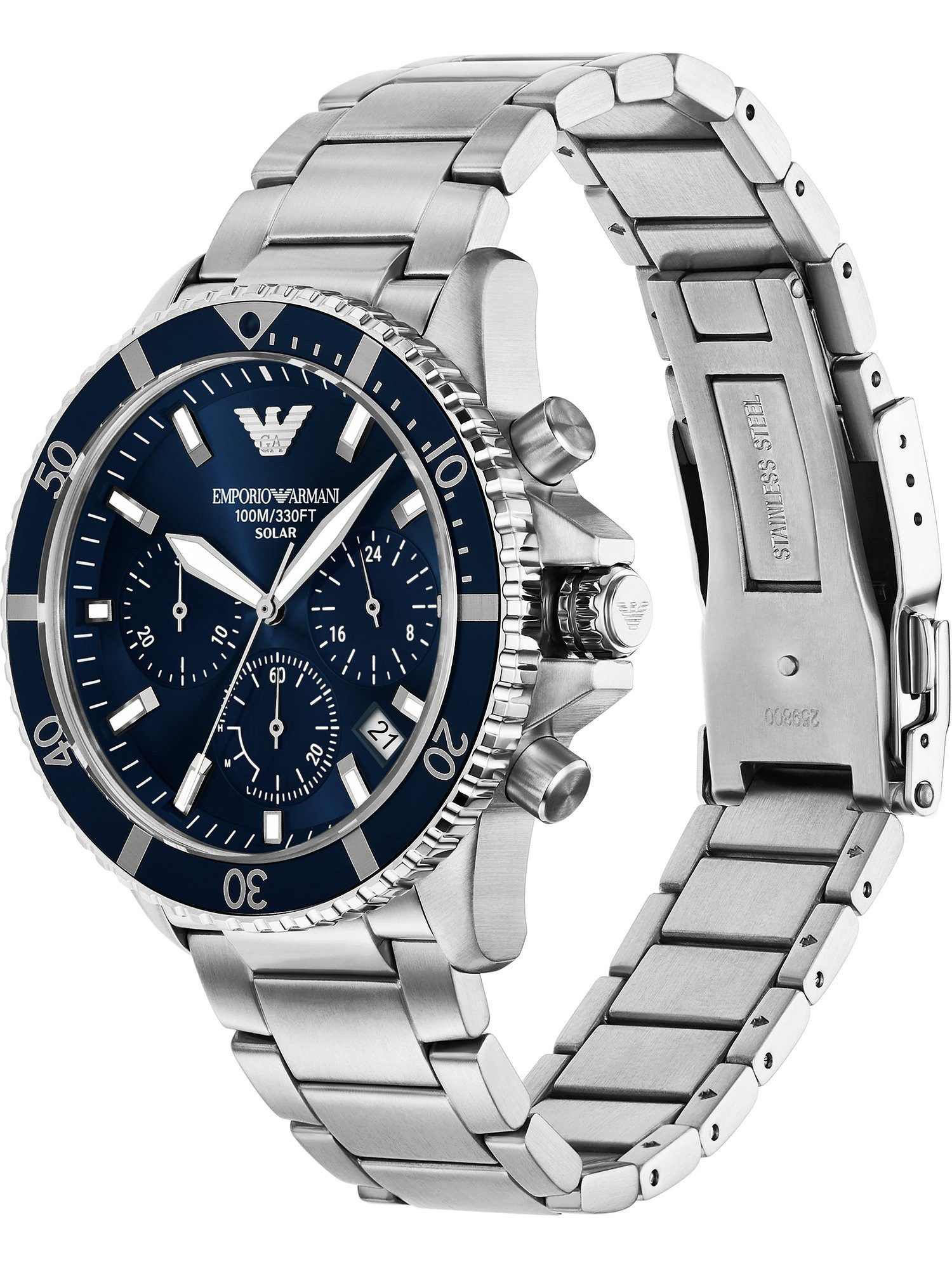 Emporio Armani Chronograph Emporio Armani Herren-Uhren Analog Solar, Klassi günstig online kaufen
