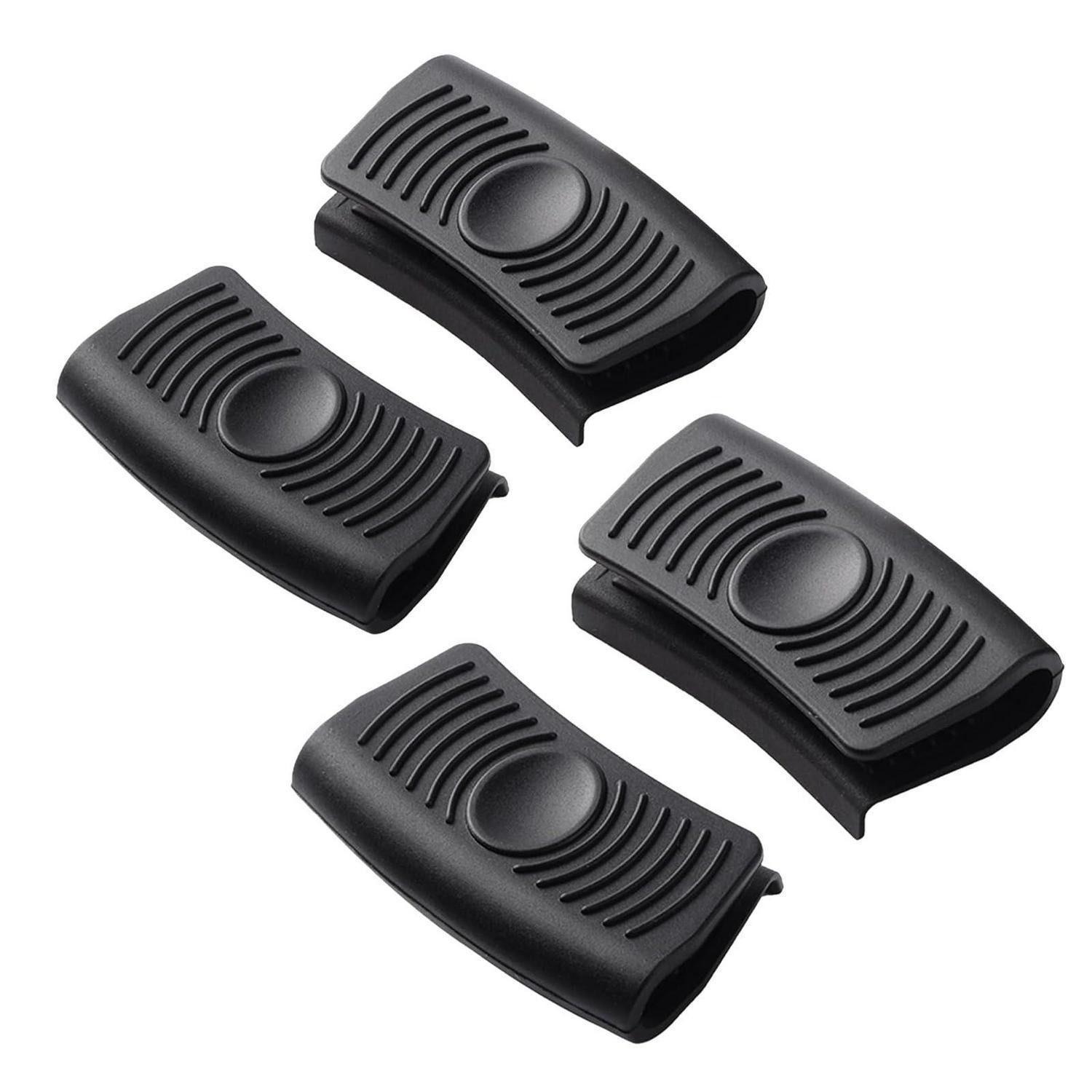 LuxusKollektion Topflappen Silikon-Griffhülle Schwarz 4 Stk