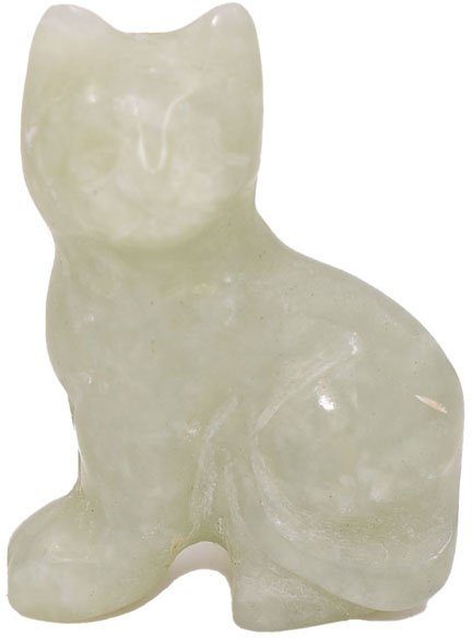 Firetti Tierfigur Schmuck Geschenk Dekofigur Farbstein Edelstein Katze Jade (1 St), Jade