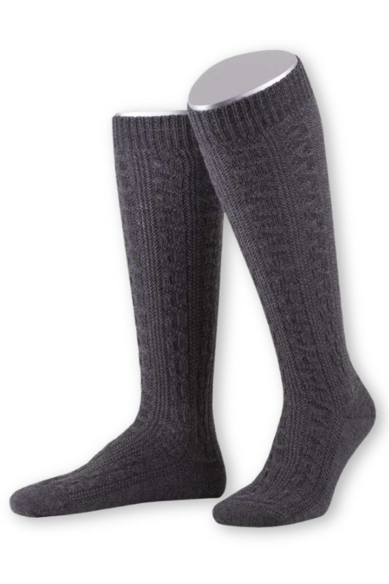 Lusana Trachtensocken Trachten Kniestrümpfe - L340