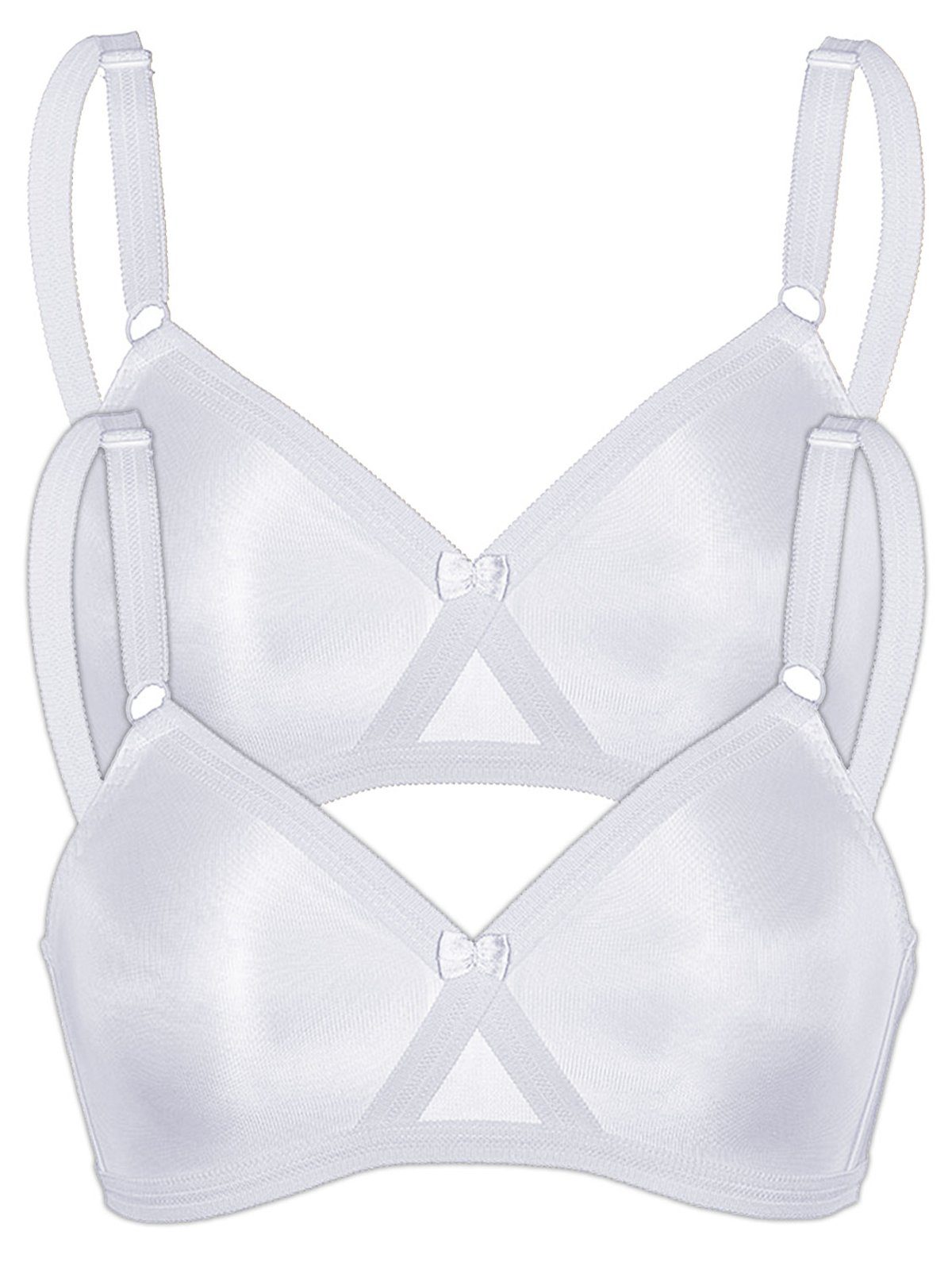 Sassa Set: Soft-BH 2er Sparpack Soft BH ohne Bügel mit Kreuzblende (Spar-Set, 2-tlg) -