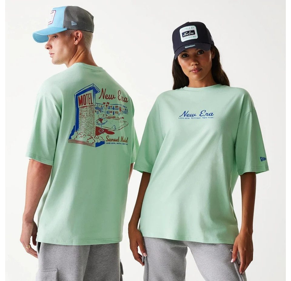 T-Shirt Vacation Graphic Oversized T-Shirt Pastellgrün