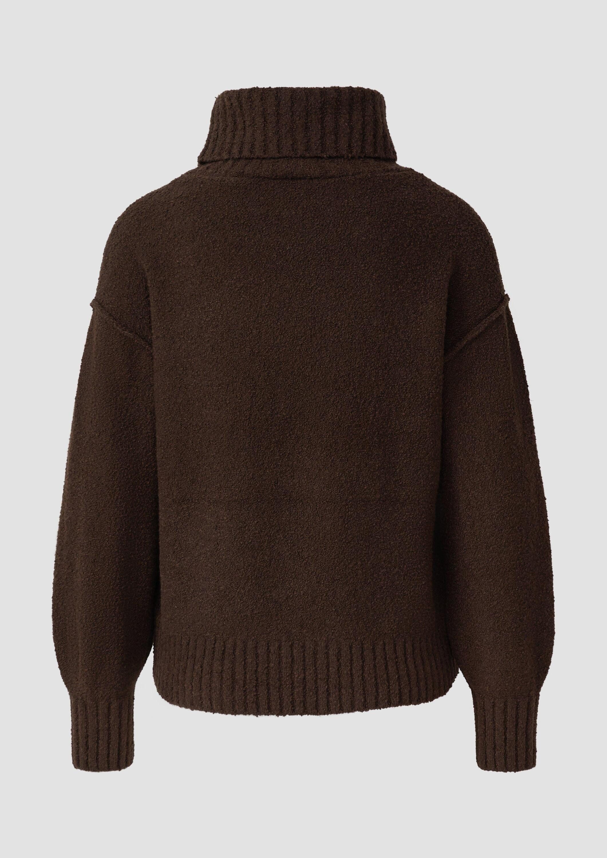 s.Oliver Longpullover Strickpullover Bouclé-Strickpullover mit Rollkragen günstig online kaufen