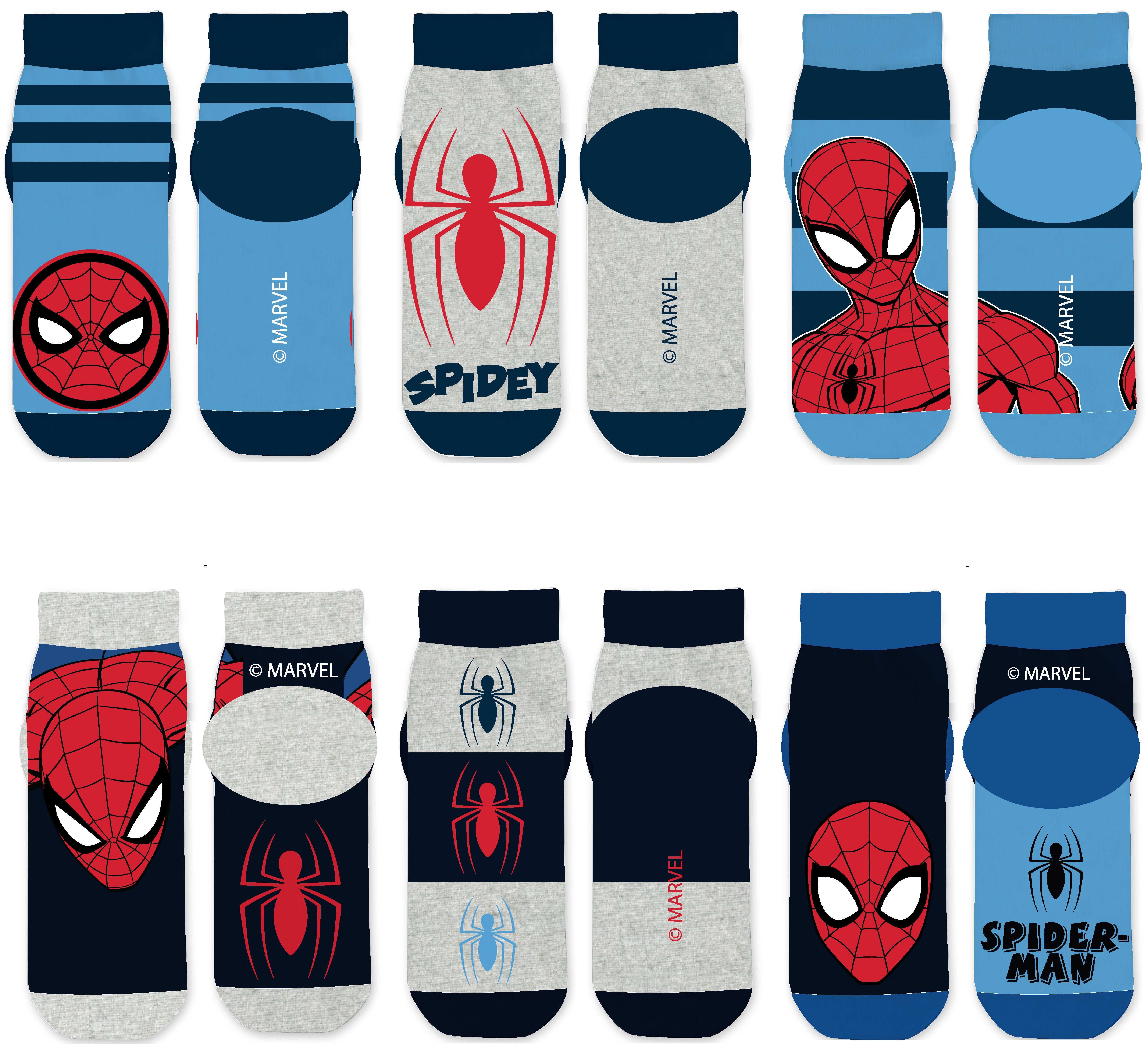 Spiderman Кроссовкиsocken 6x Spiderman kurze Kindersocken Strümpfe Socken Кроссовки Kurze Kindersocken