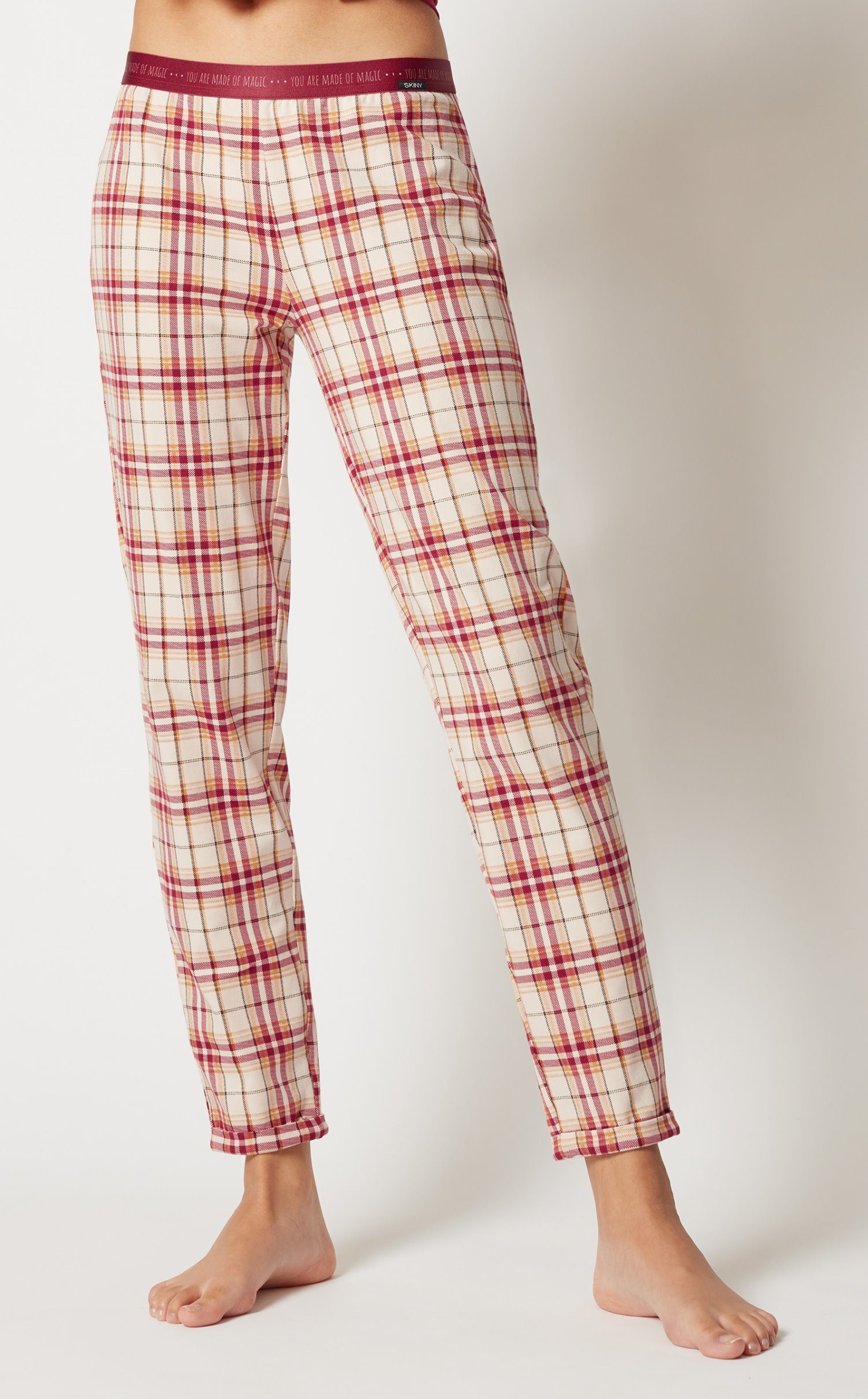 Pyjamahose Modisches (1-tlg) Schlafanzughose kariert Skiny Design Damen