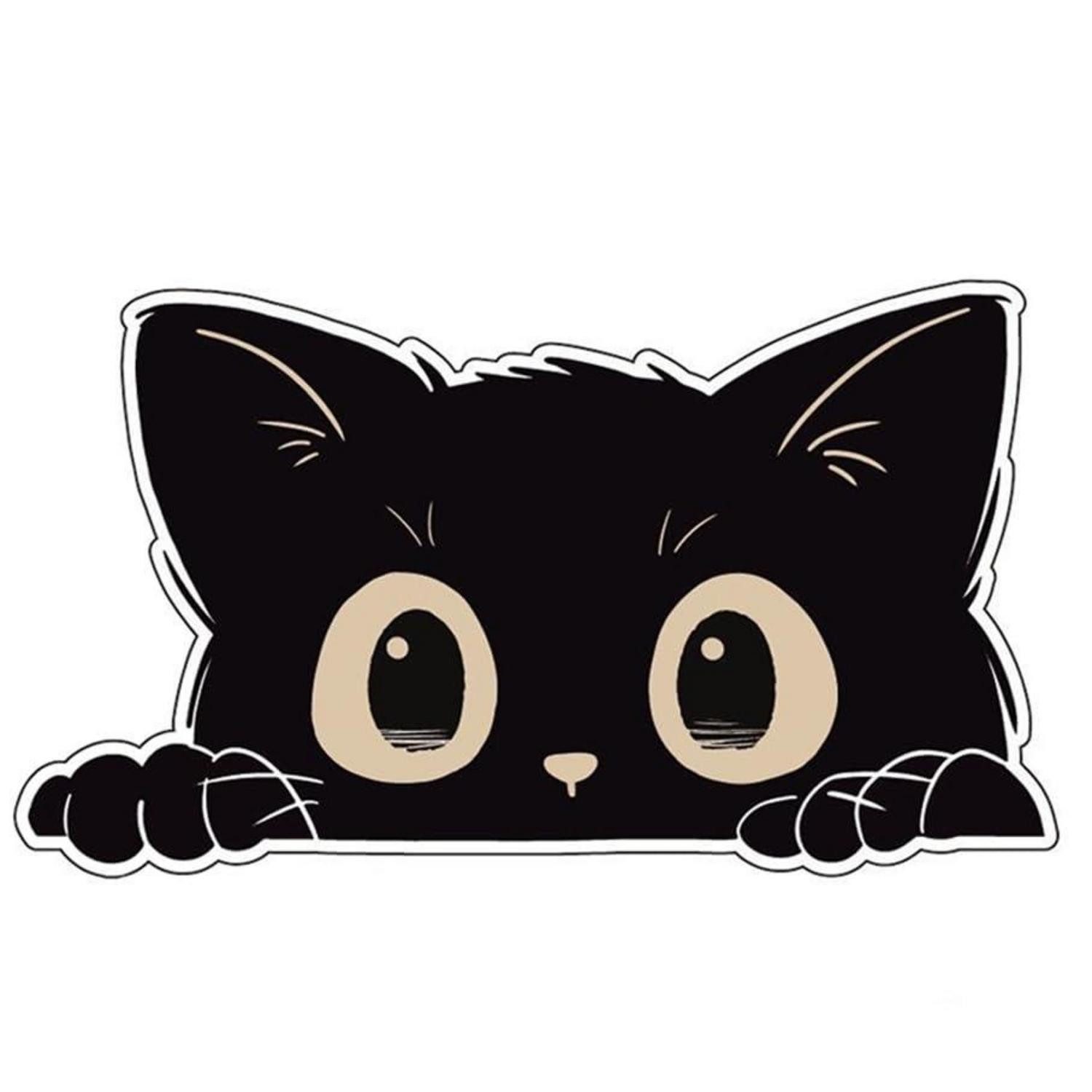 LuxusKollektion Aufkleber Autoaufkleber schwarze Beobachtende Katze design 1 1stück 15cm 8cm