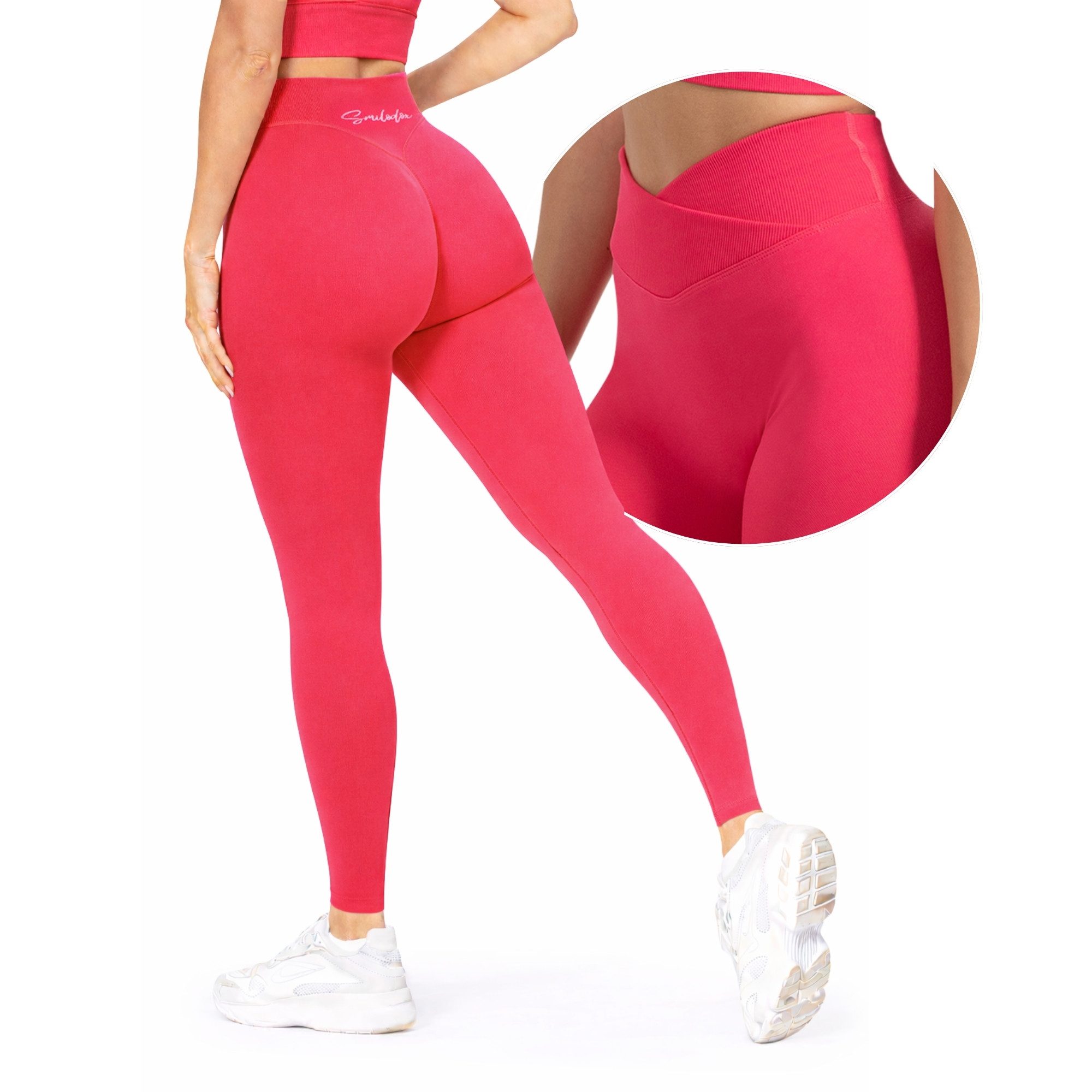 Smilodox Leggings Silvia, High Waist Sporthose Blickdicht Yogahose Booty Scrunch Leggings Damen Seamless Smilodox Label Fitness