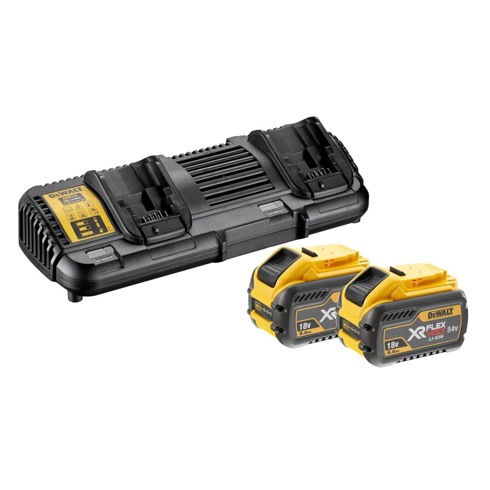 DeWalt DeWALT Akku Starter-Set DCB132X2-QW FlexVolt inkl. Akkus und Ladegerät Zusatz-Akku DCB132X2-QW (54 V)