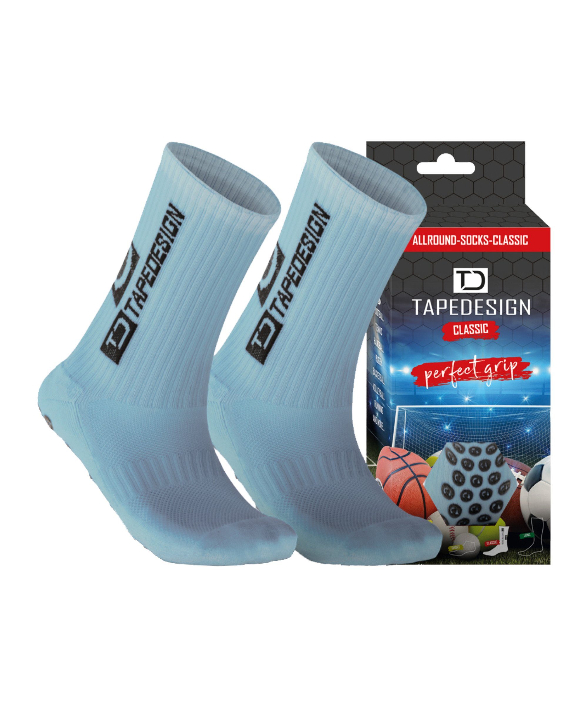 blauschwarz Sportsocken Tapedesign Gripsocks default Socken
