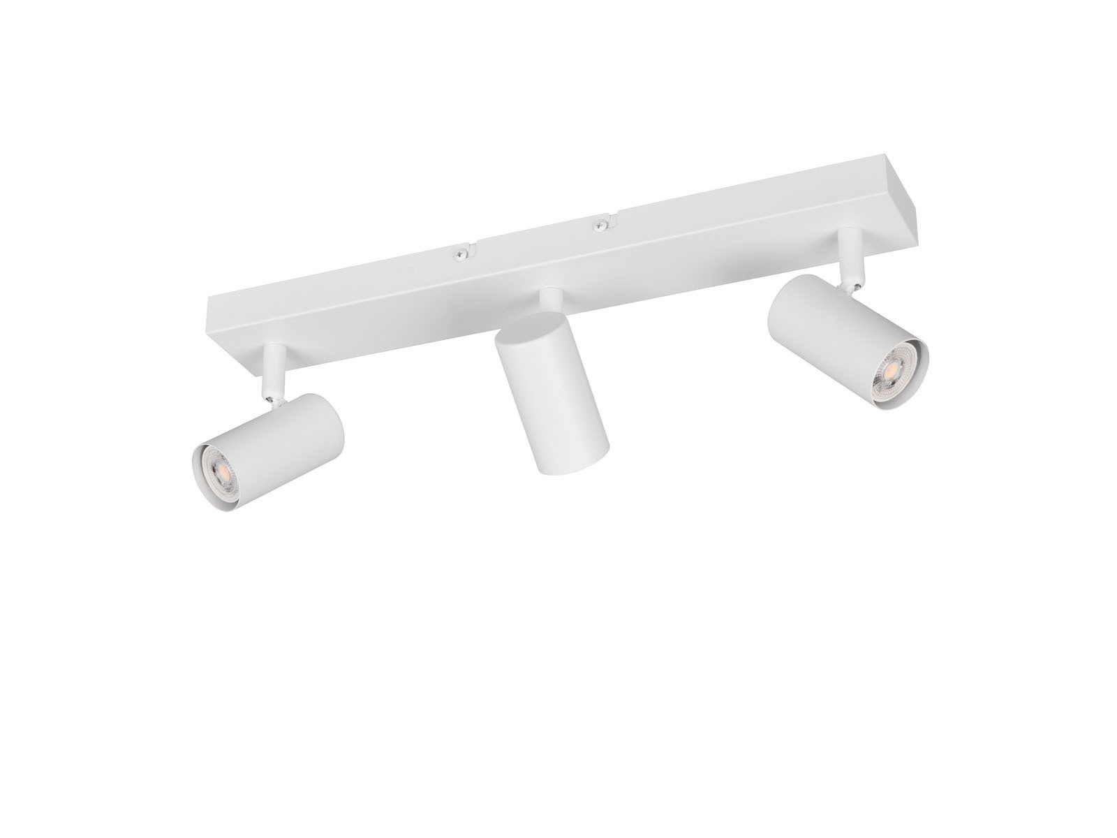 Reality Leuchten LED Deckenstrahler Metall, Spots schwenkbar, Breite 41cm, Leuchtmittel dimmbar, LED wechselbar, Warmweiß, Designklassiker Innen Strahler Deckenleuchte dimmbar über Schalter