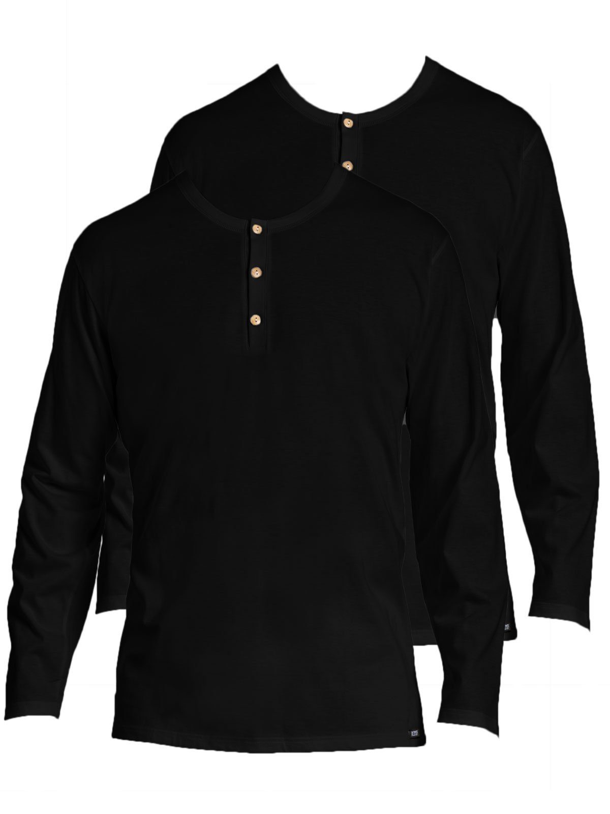 KUMPF Unterziehshirt 2er Sparpack Herren langarm Shirt Bio Cotton (Spar-Set, 2-St) hohe Markenqualität schwarz
