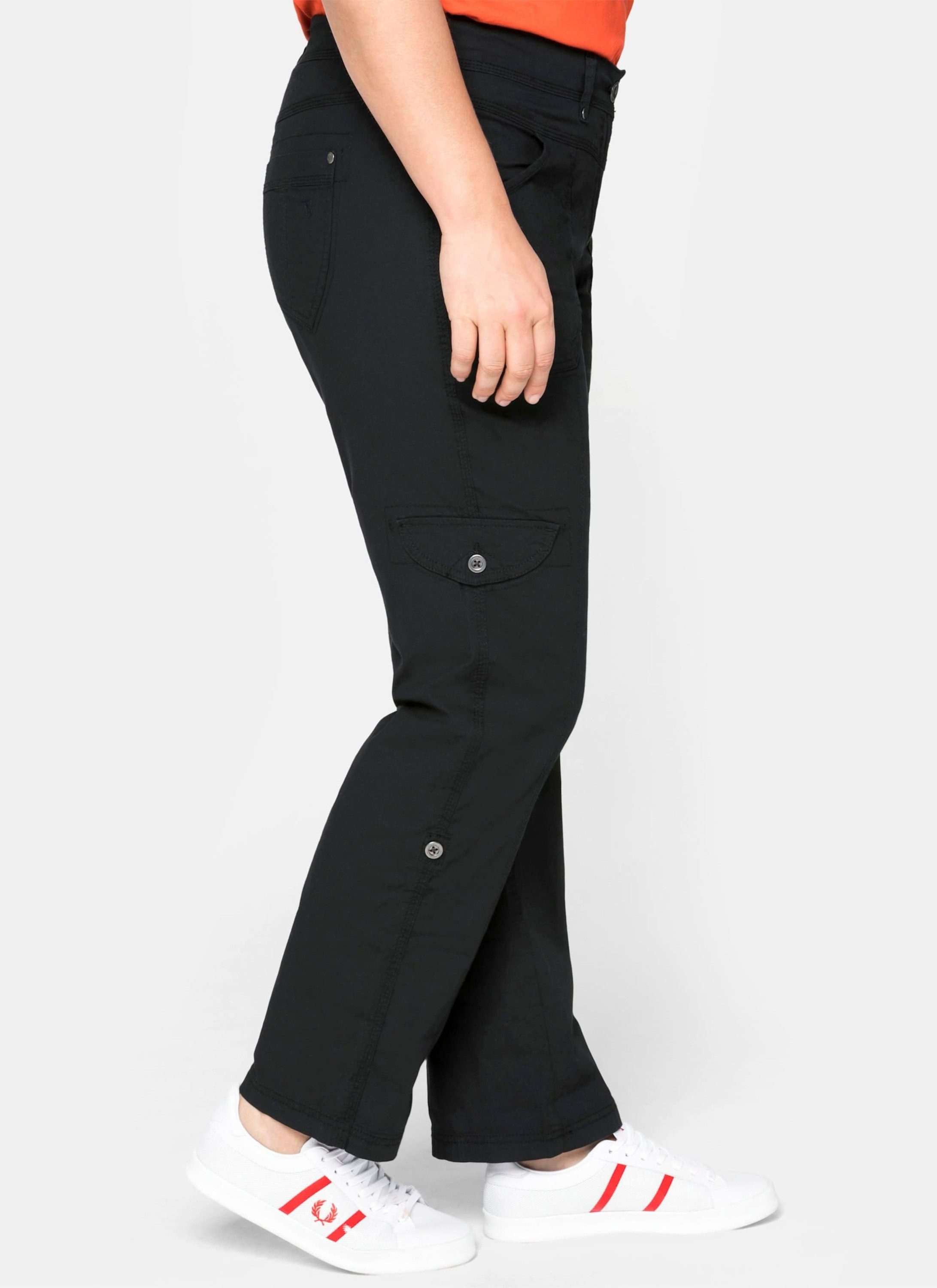 Sheego Jerseyhose Cargohose mit Krempelfunktion