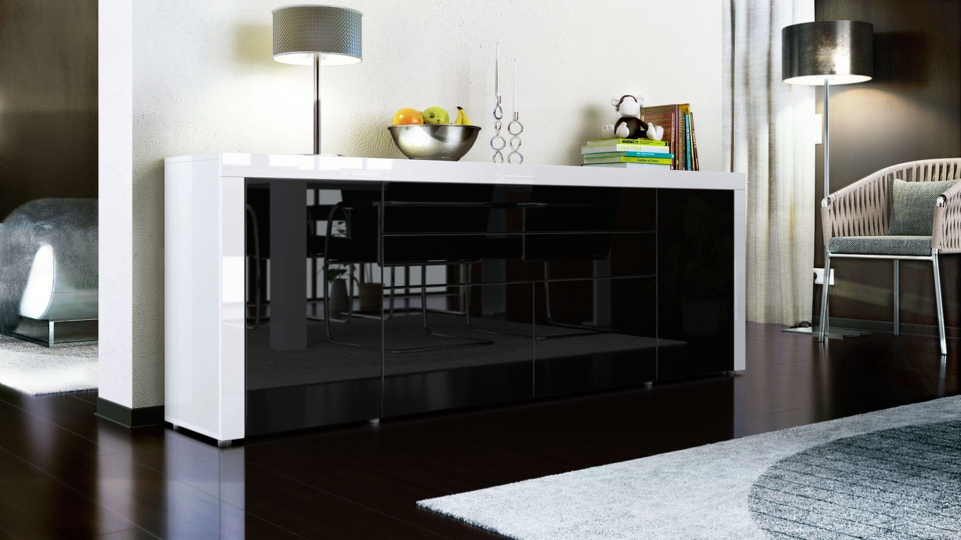 Vladon Sideboard La Paz V2 (Kommode, mit 2 Türen, 2 Schubkästen und 2 Klapp günstig online kaufen