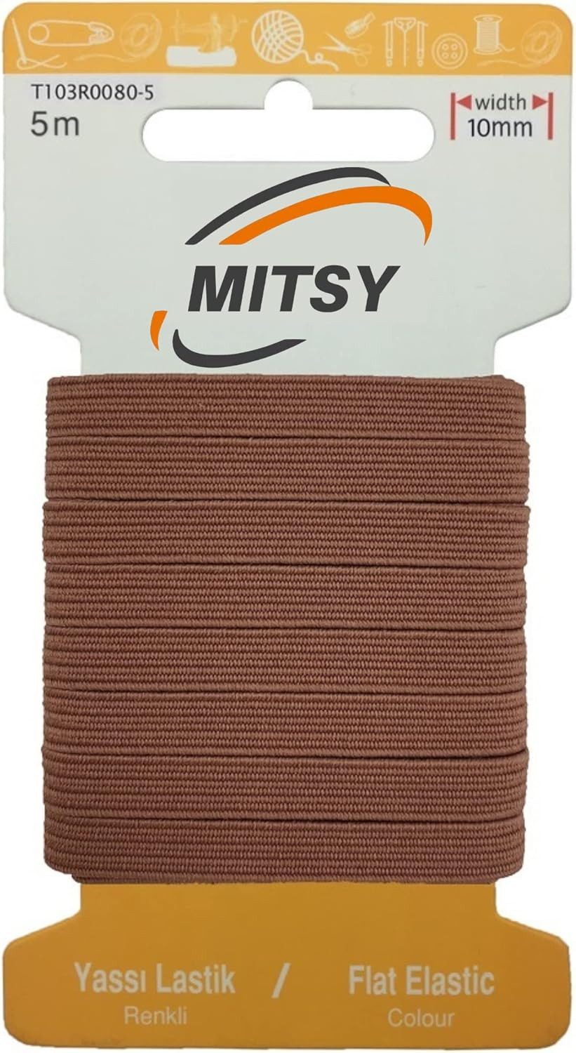 MITSY Gummibänder elastisches Gummiband 1,5/3/5/6/8/10/20/30 mm Gummilitze 5/10/25/100 m, Reißfest, Stark für Kleidung & DIY, ISO 9001/14001/OHSAS zertifiziert