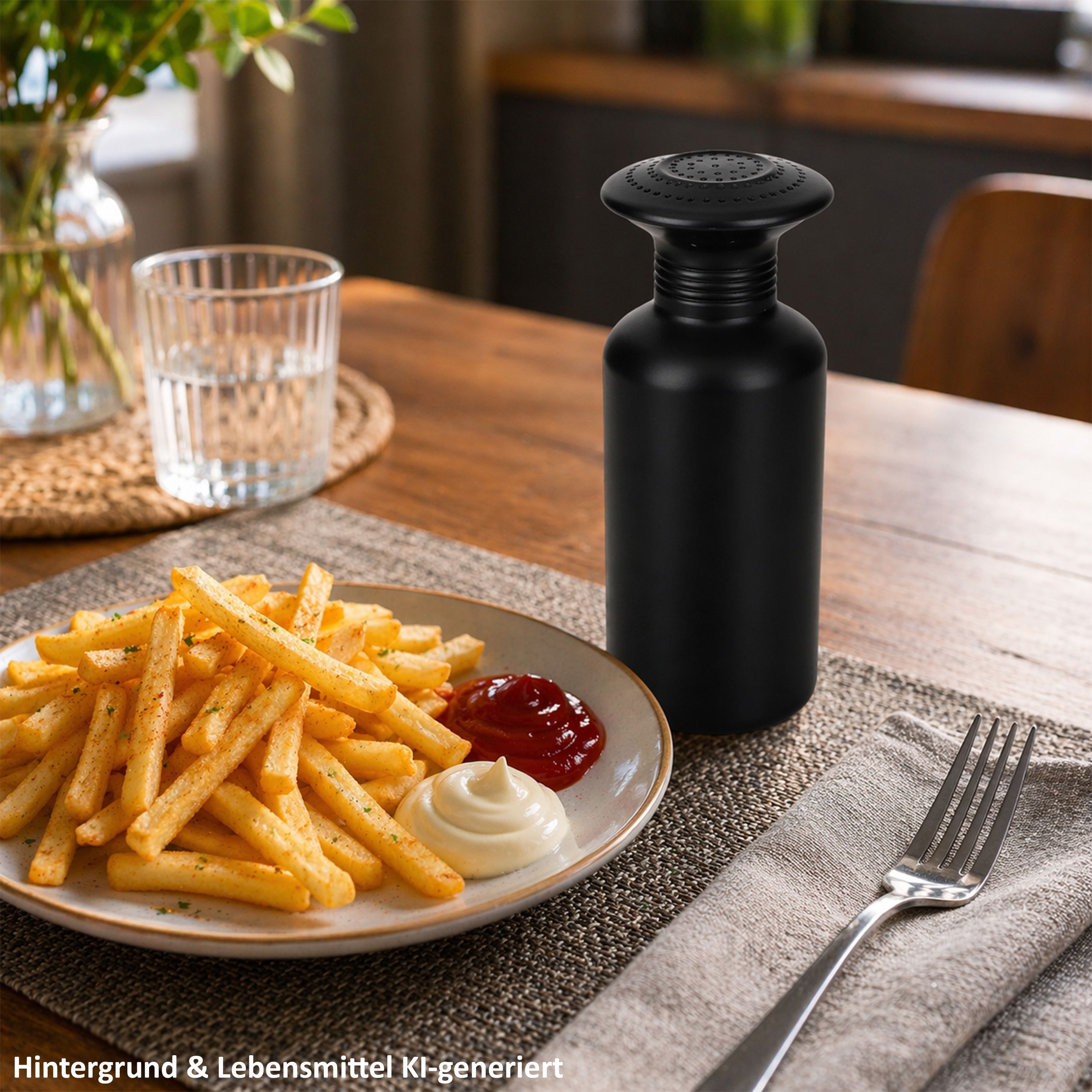MamboCat Salz- / Pfefferstreuer MamboCat Pommes-Salzstreuer Aluminium schwarz Gewürzstreuer