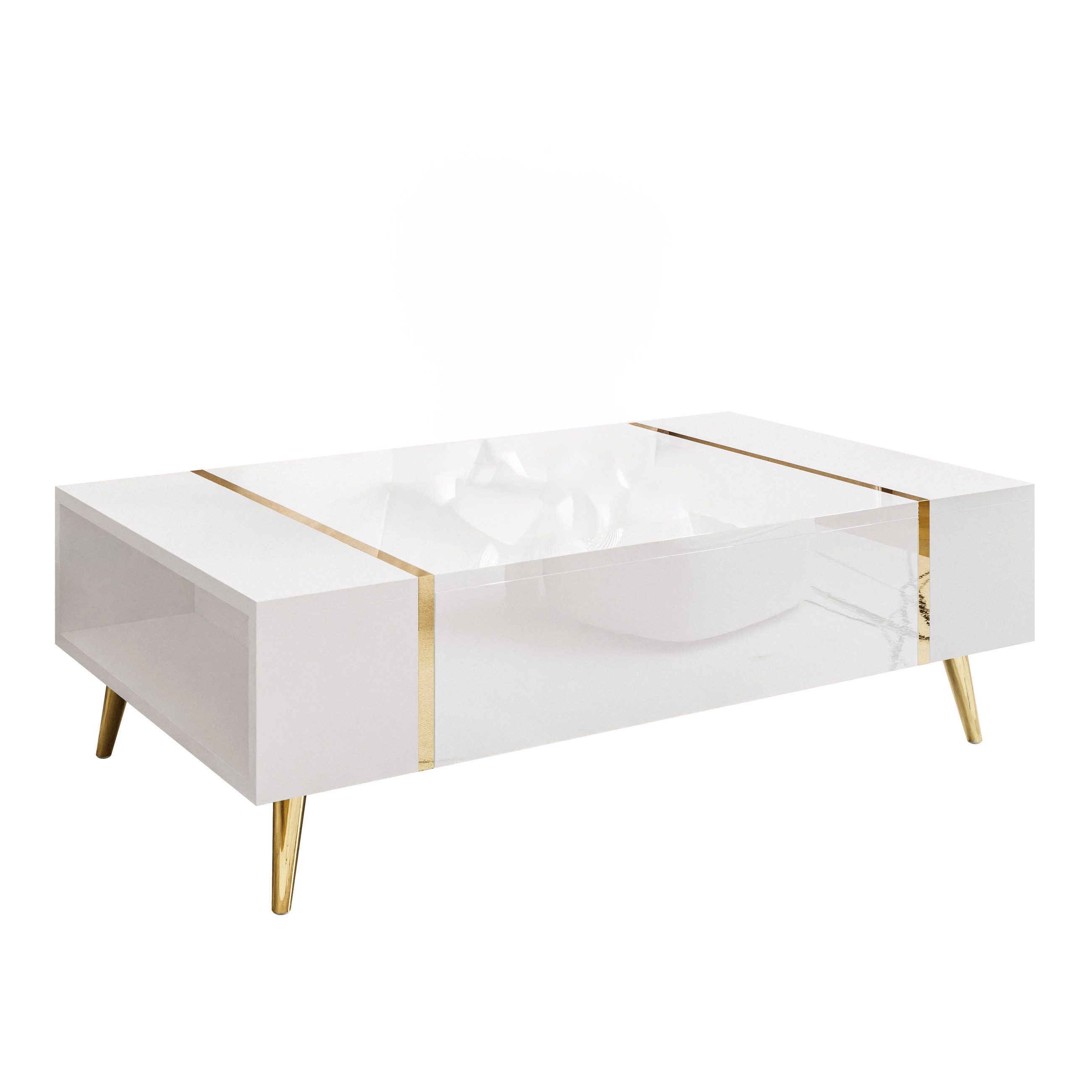 Lookway Couchtisch ONYX auf goldenen Beinen günstig online kaufen
