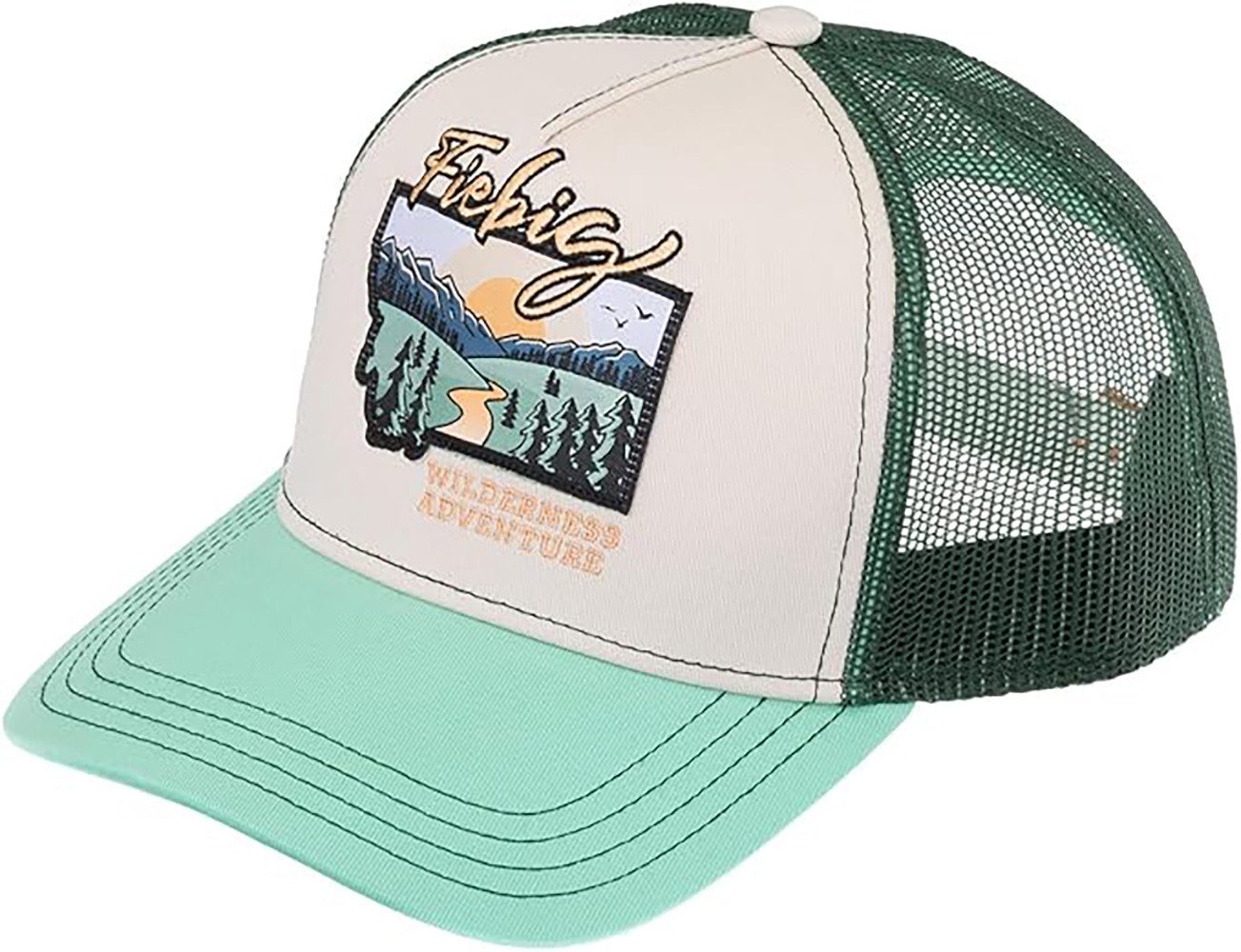 Fiebig Trucker Cap Wilderness Adventure Baseballcap mit Aufnäher, Baseballkappe mit Mesh