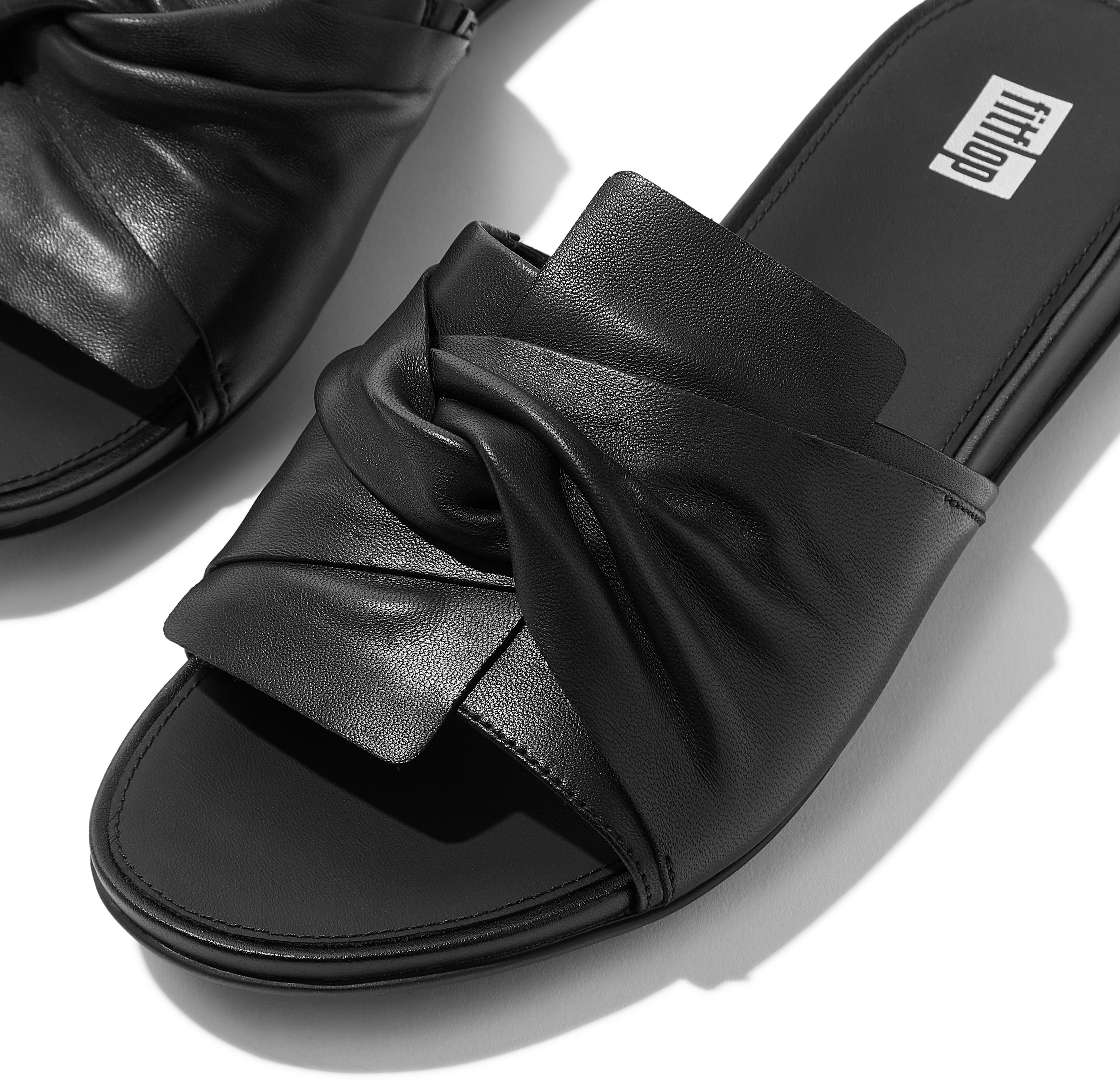 Fitflop GRACIE SOFT-TWIST LEATHER SLIDES Pantolette, Pool Slides, Sandale mit DYNAMICUSH-Technologie