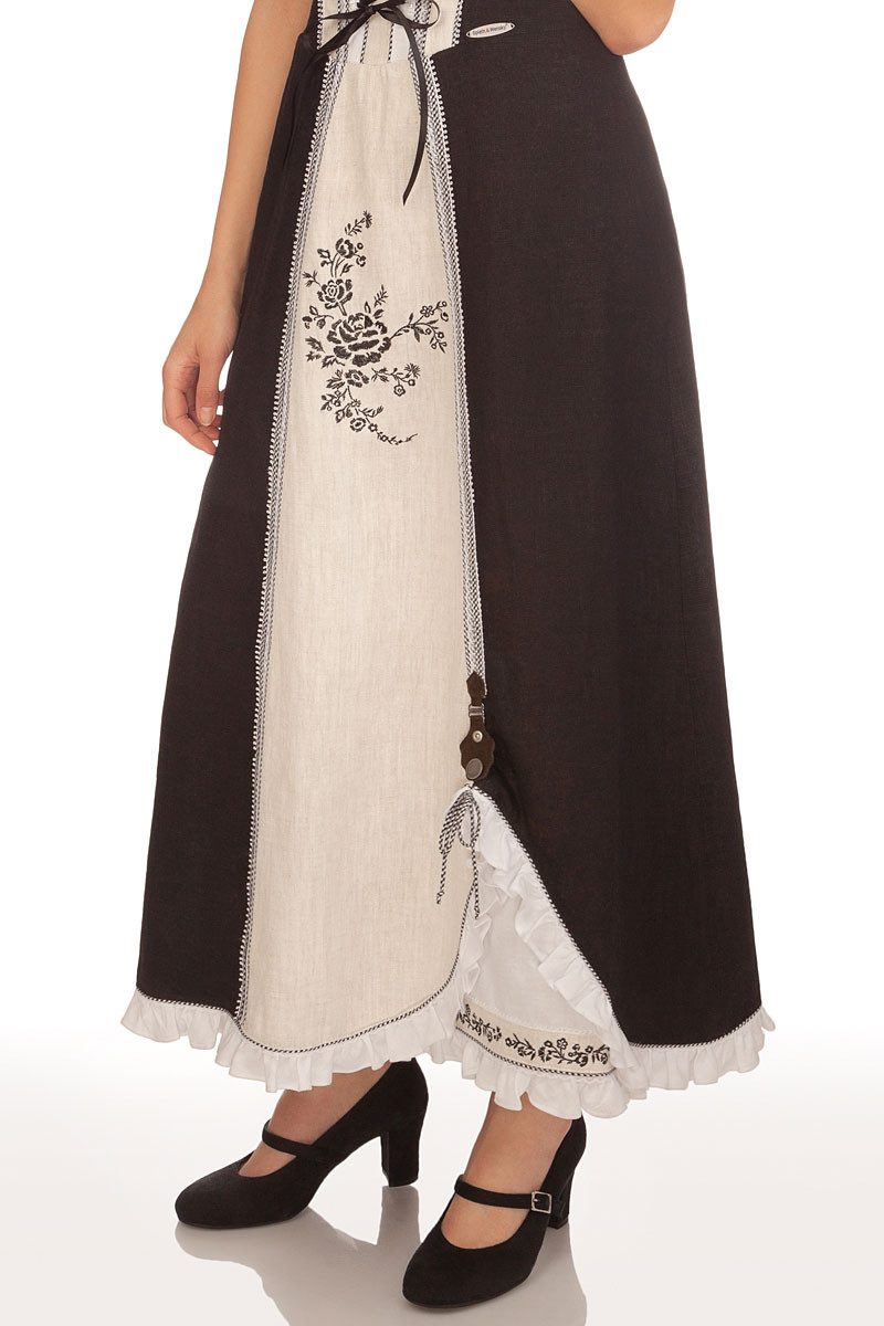 Spieth & Wensky Dirndl Landhauskleid - ASMARA - schwarz, natur – Bild 4 von 5