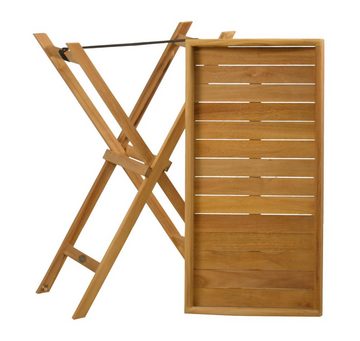 Kai Wiechmann Beistelltisch Edler Teak Serviertisch 70 x 38 cm als wetterfester Tabletttisch, hochwertiger Falttisch mit abnehmbarem Tablett