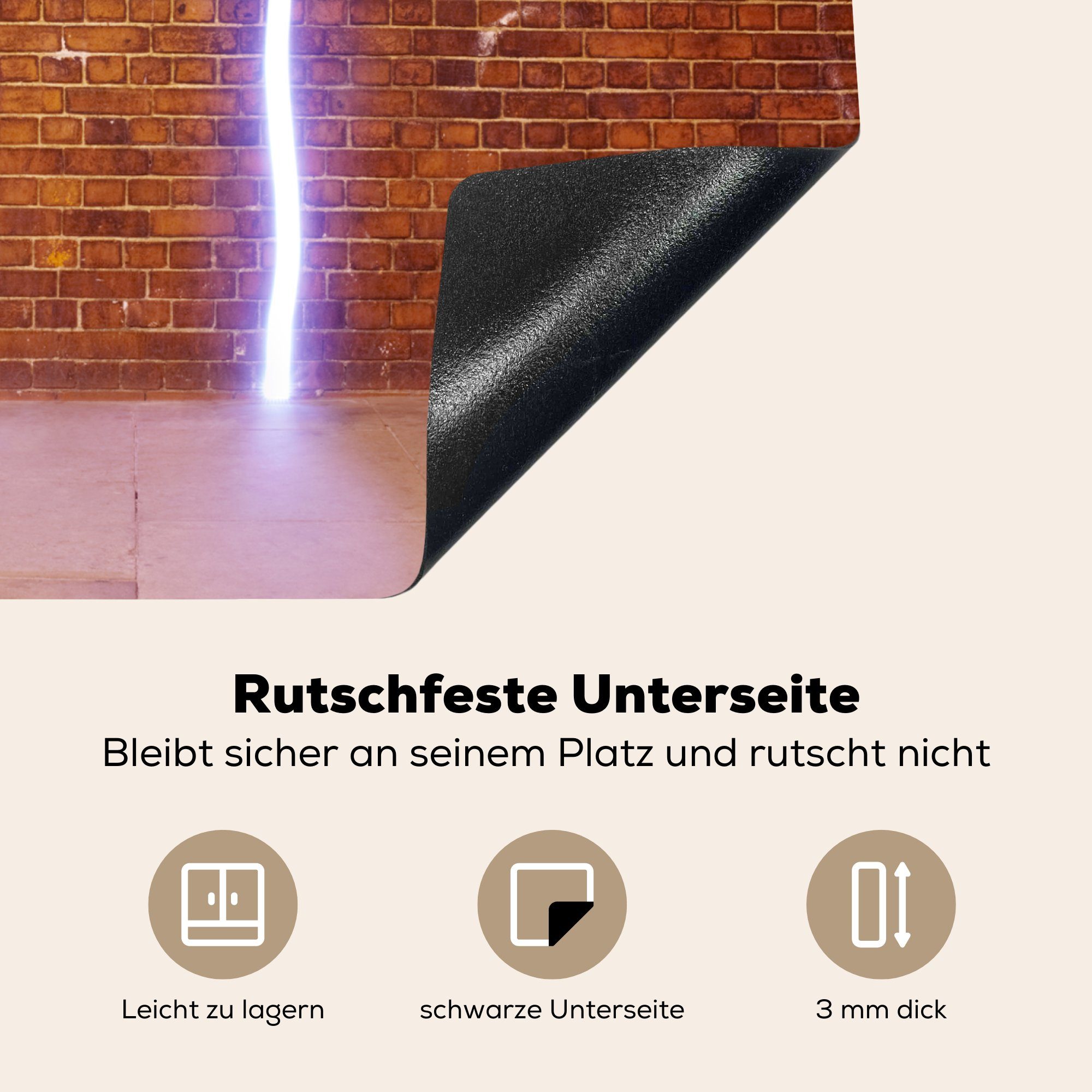 MuchoWow Herdblende-/Abdeckplatte Die Tür, küche, für Induktionsmatte auf die die Wand tlg), Ceranfeldabdeckung die 59x52 gibt, (1 cm, Vinyl, Licht