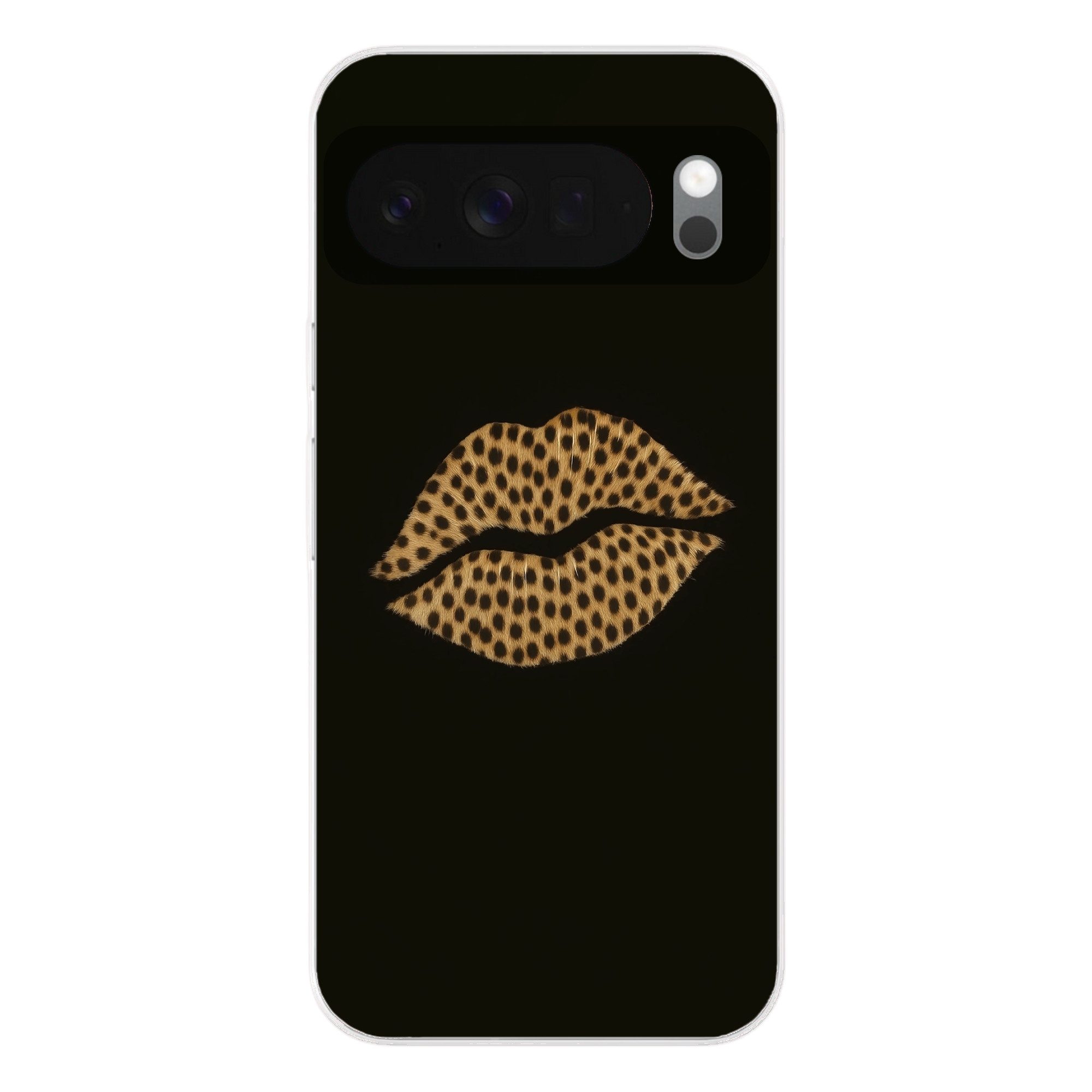 MuchoWow Handyhülle für Google Pixel 10 Lippen - Schwarz - Pantherdruck, Phone Case, Silikon, Schutzhülle Dünn
