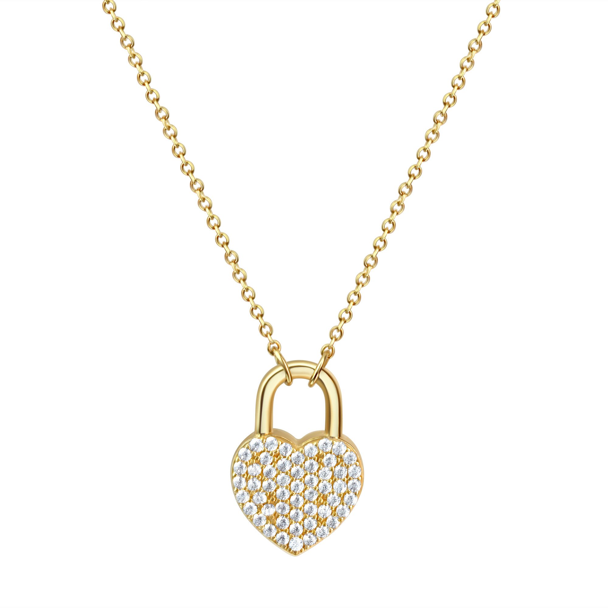Vivance Kette mit Anhänger 925/- Sterling Silber vergoldet Zirkonia