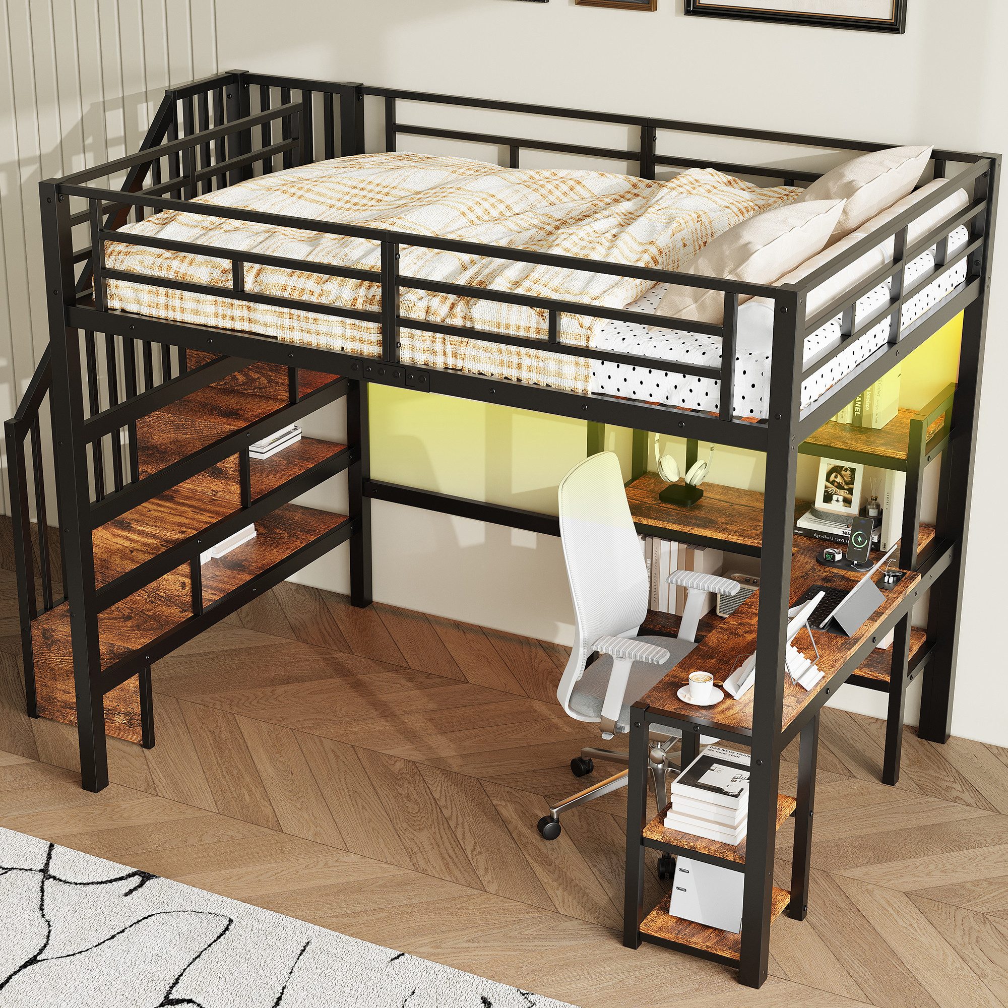 Hochbett mit Treppe