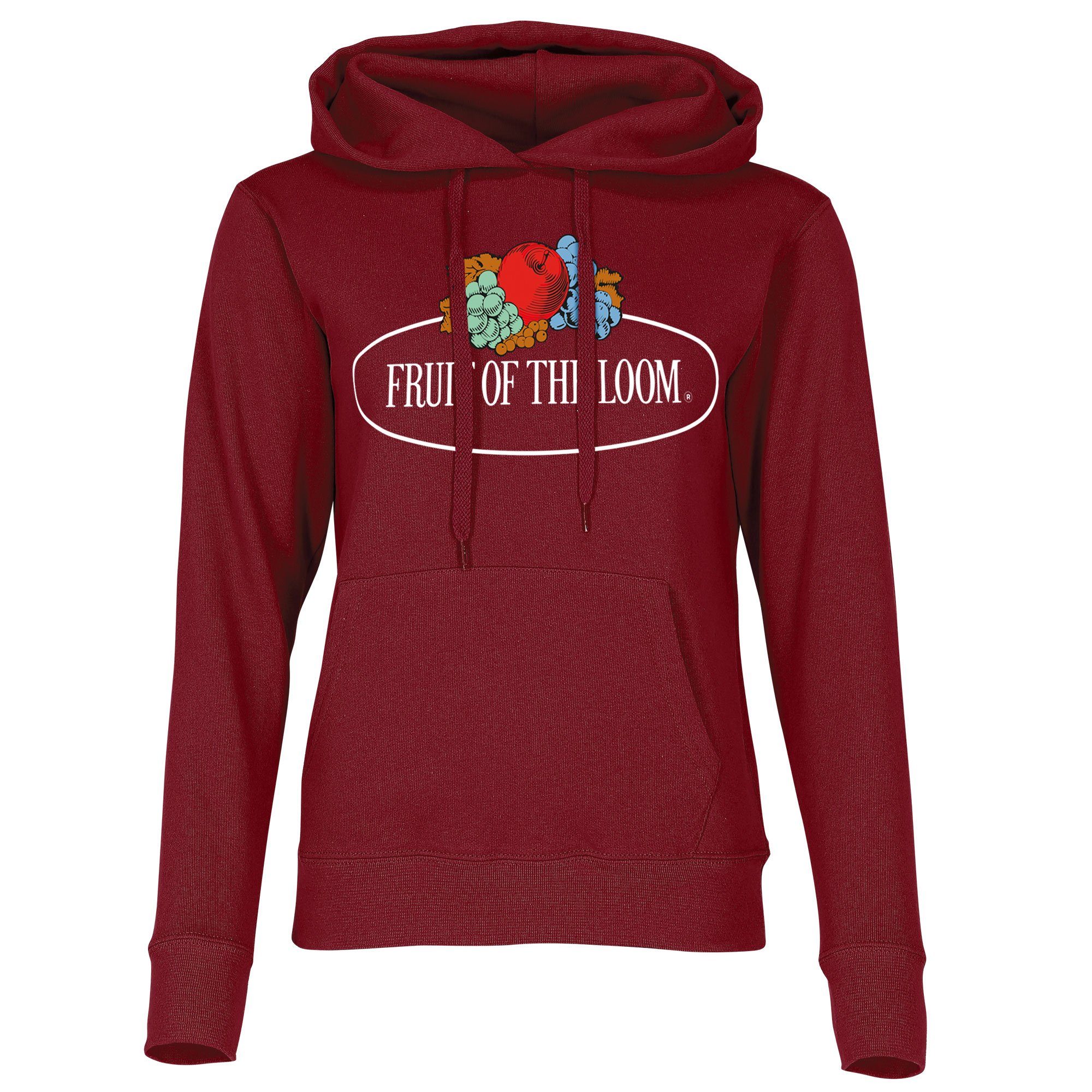 Loom Kapuzensweatshirt burgund Vintage-Logo Damen the of mit Kapuzenpullover Fruit