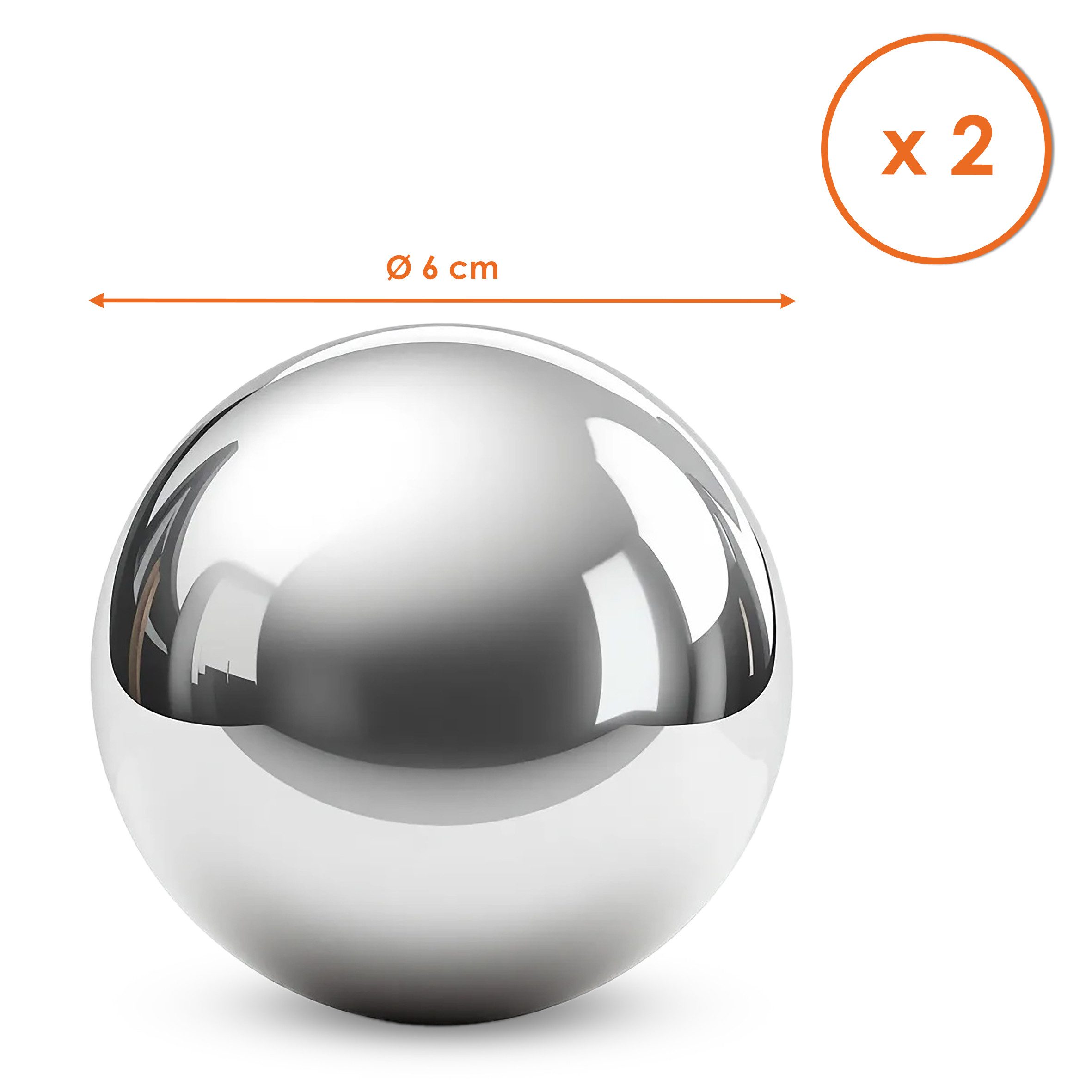 Spetebo Dekokugel Edelstahl silber glänzend für Zierbrunnen 8 / 6 / 4 cm (Set, 7 St., 1), im Wasser reflektieren die schwimmenden Kugeln – Bild 3 von 5
