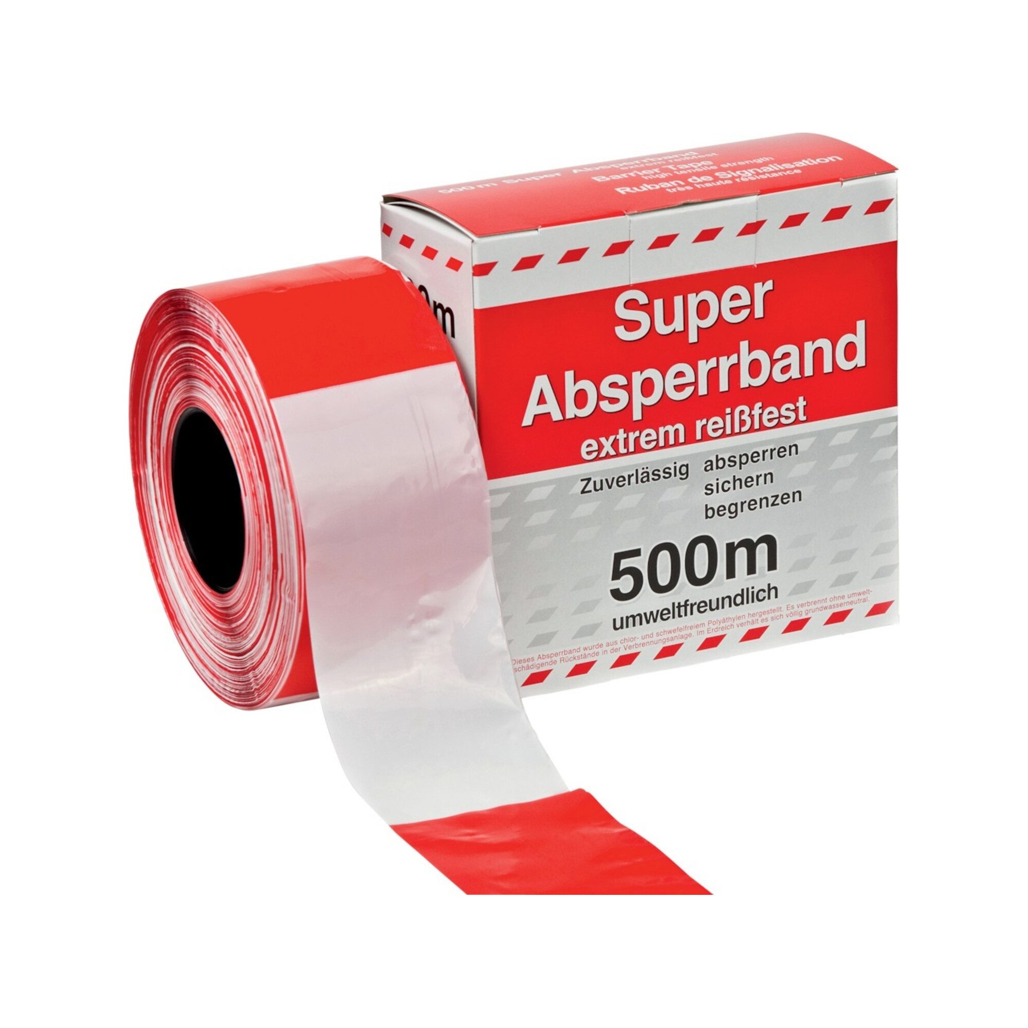 Contorion Absperrband Absperrband L.100m B.80mm rot/weiß geblockt 100m/Karton