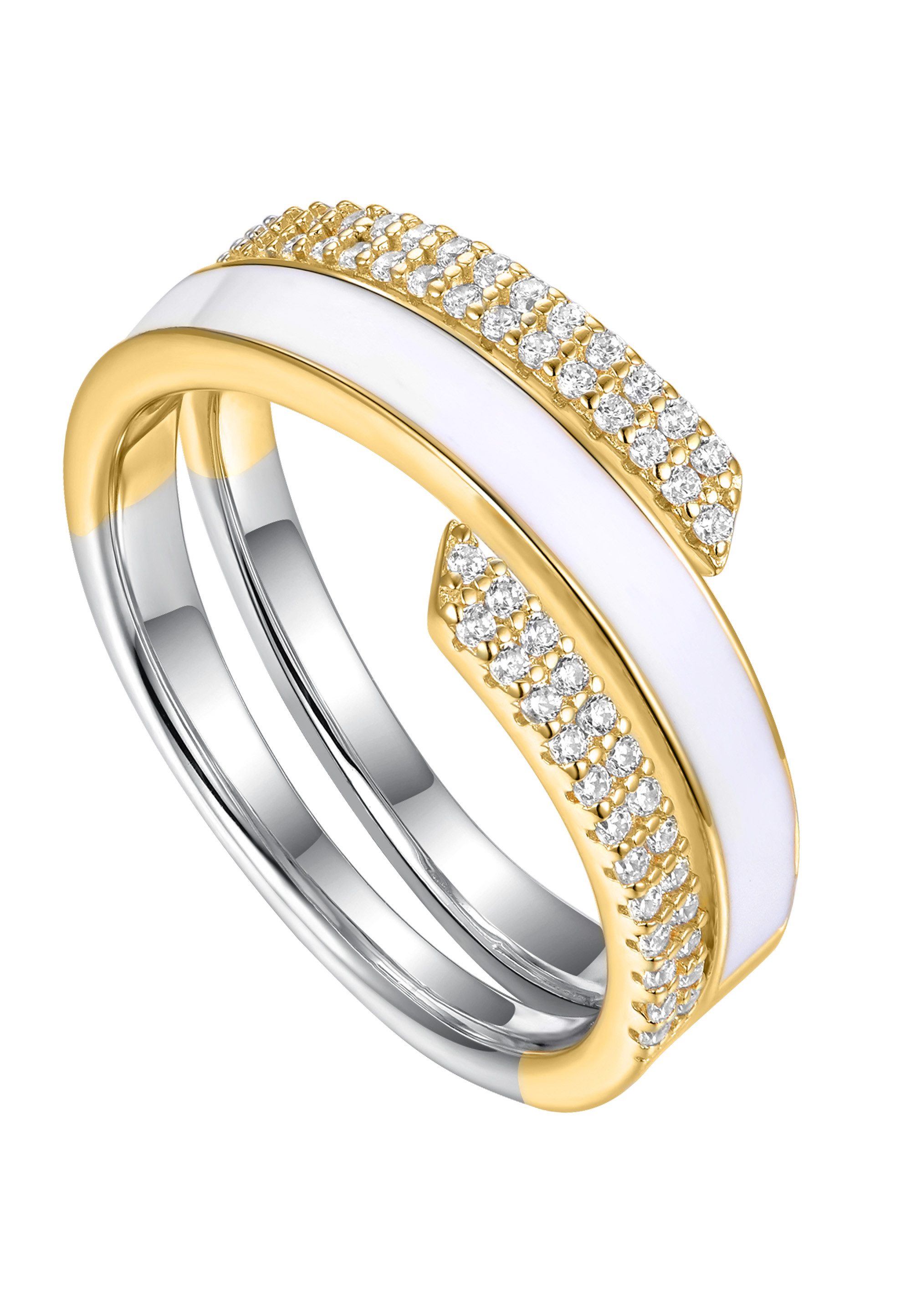 NANA KAY Fingerring Glamour Girl, mit farblosem Stein und Emaille