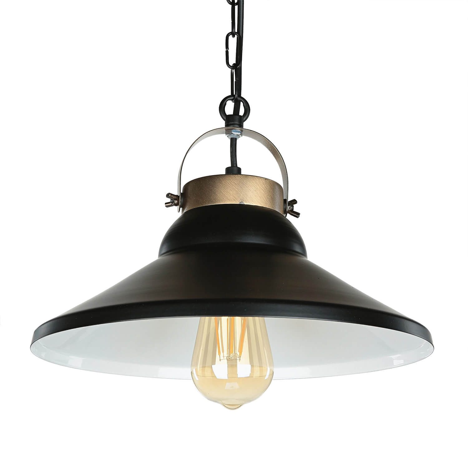 Licht-Erlebnisse Pendelleuchte IRON, ohne Leuchtmittel, Hängeleuchte Schwarz Kegelform Industrie Loftlampe Küche Hängelampe
