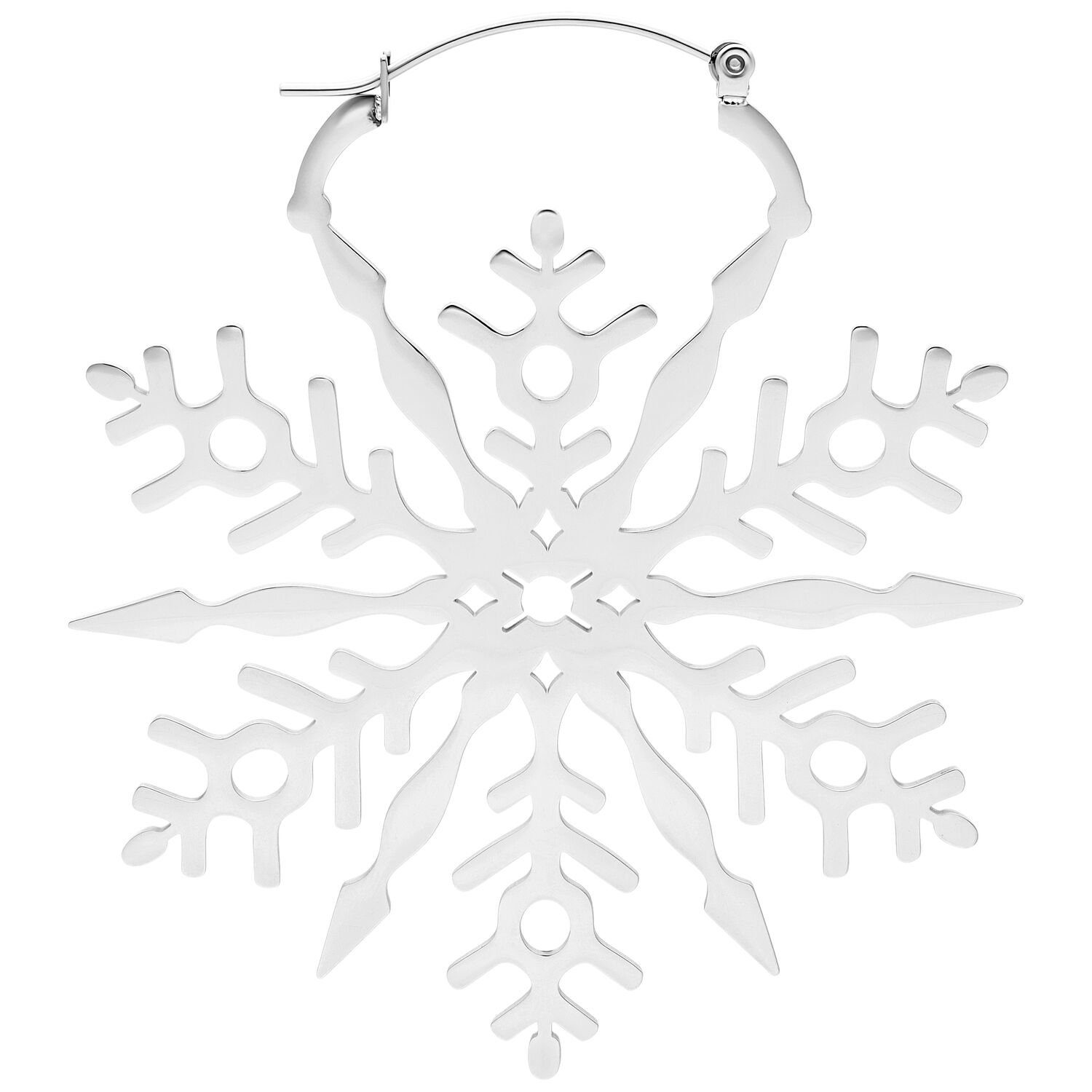 Creolen Silber Wildcat Snowflake Hoops, Hochglanzpoliert,Wasserfest Paar