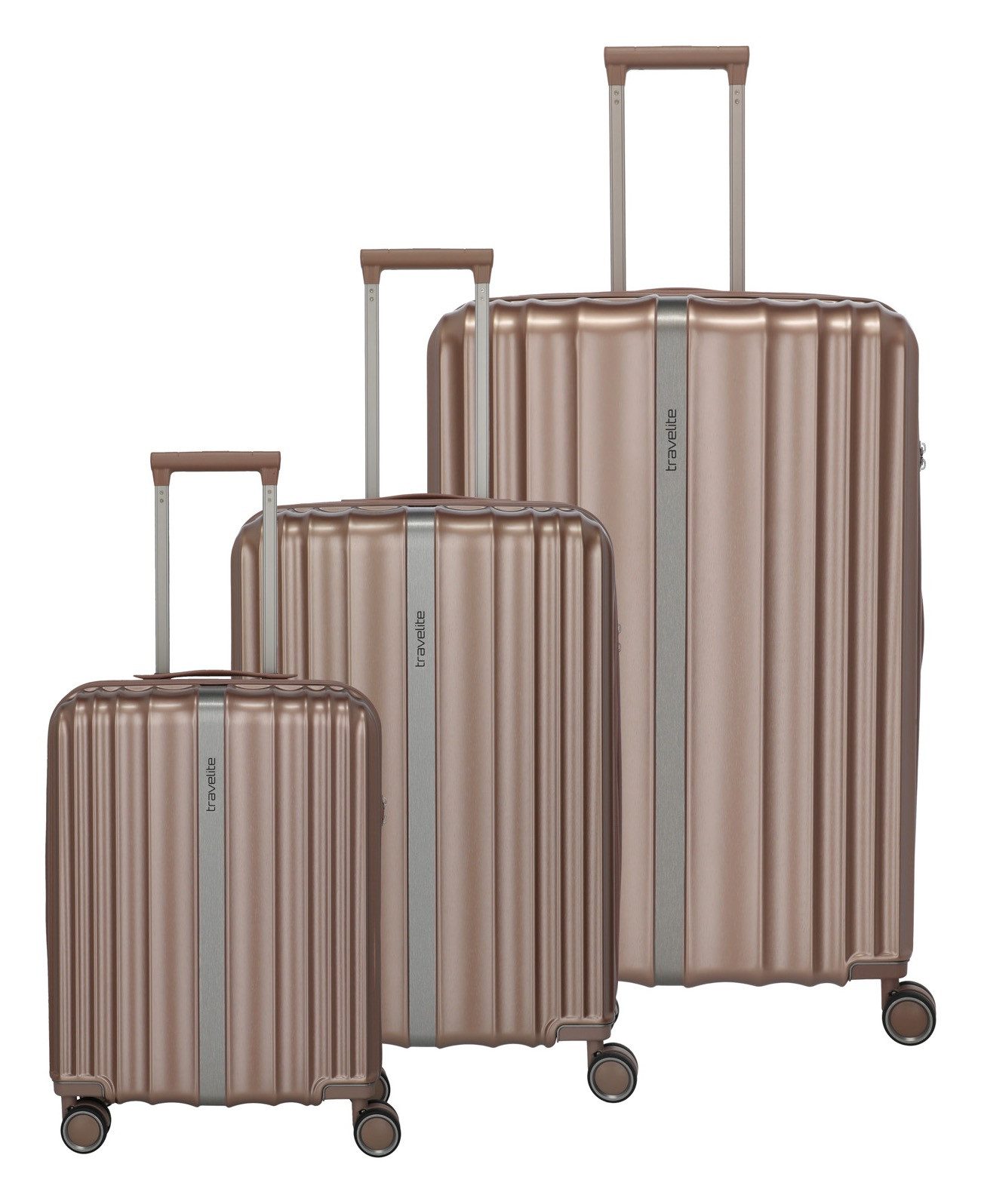 travelite Чемоданы на колесах et PAROS S/M/L, 4 Rollen, (Set, 3 tlg), Kofferset Reisekoffer Handgepäck Aufgabegepäck Volumenerweiterung