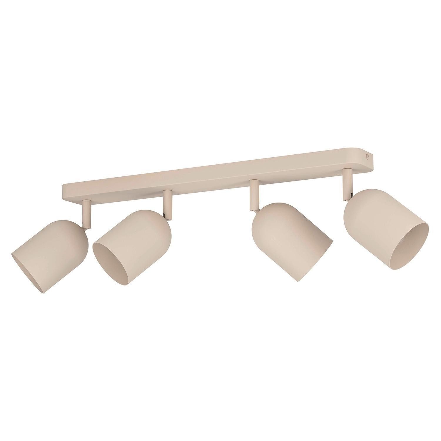 EGLO Deckenstrahler TILSTON, 4-flammig, Sandfarben, Metall, ohne Leuchtmittel, B 58 x H 20,5 x T 8 cm