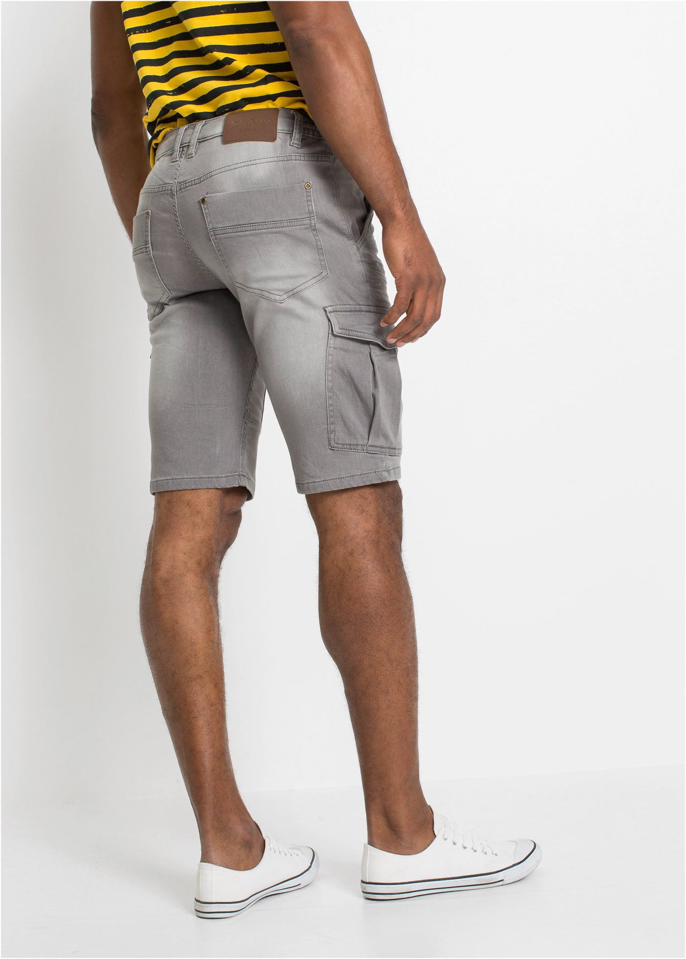 bonprix Bermudas aus Baumwolle und Polyester, mit Used-Effekt, regular fit
