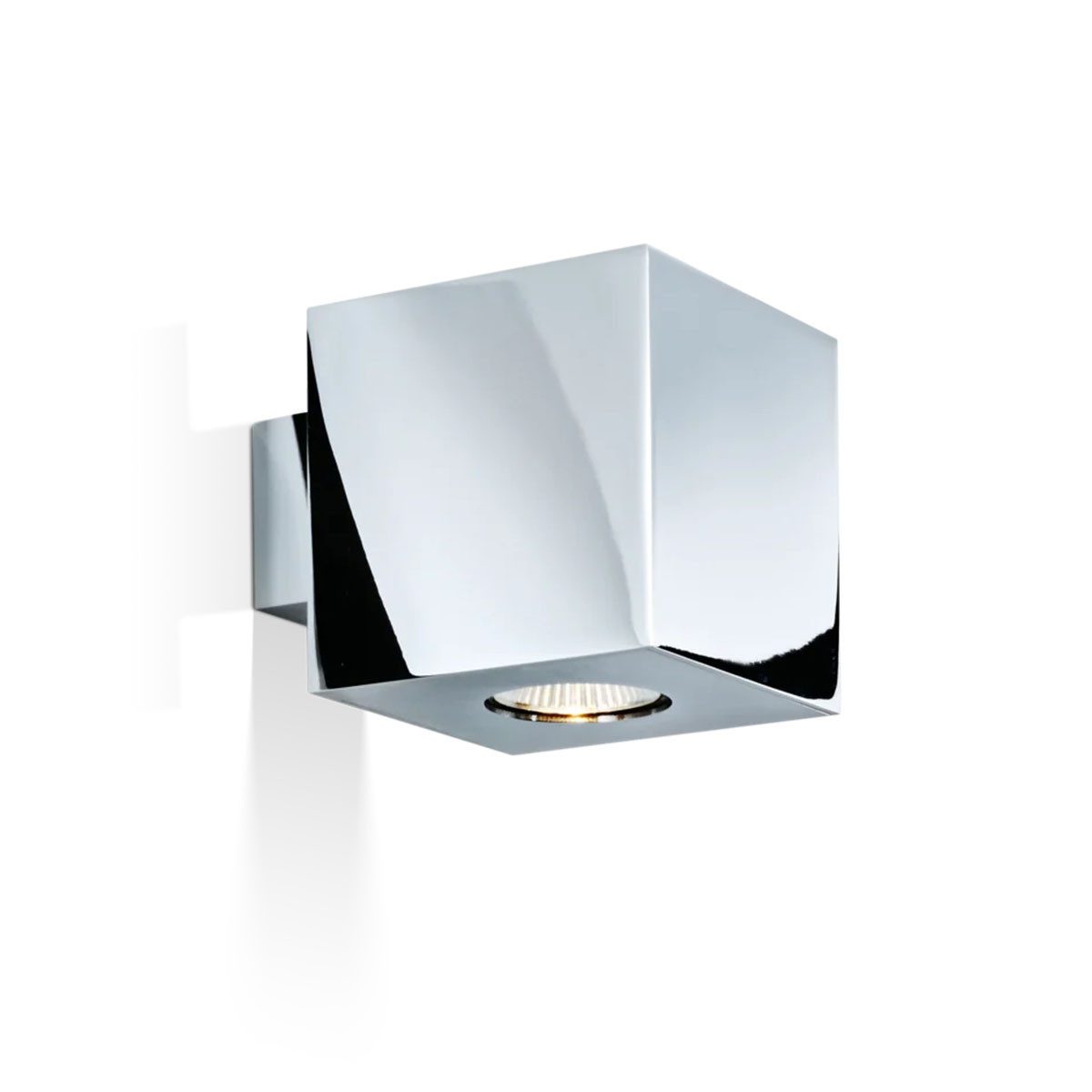 Decor Walther Wandleuchte Cubo Wandlampe, Chrom, H: 10 cm, B: 10 cm, LED wechselbar, Als Wand- und Spiegelaufsteckleuchte verwendbar, GU10-Leuchtmittel