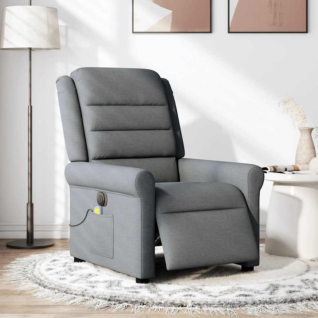 vidaXL Sessel Massagesessel Elektrisch Dunkelgrau Stoff günstig online kaufen