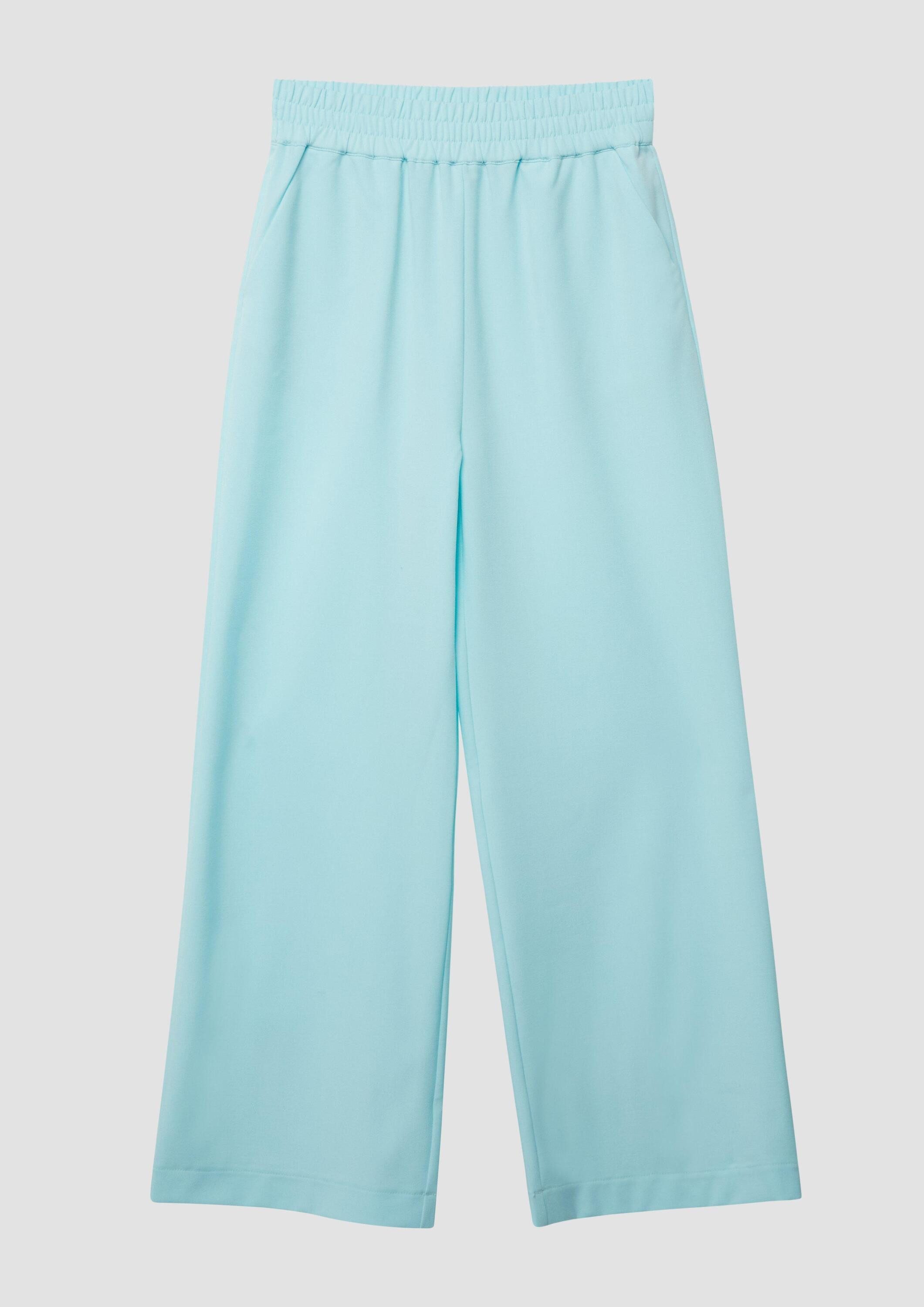 s.Oliver Chinos Hose Fließende Hose mit Elastikbund und Wide Leg