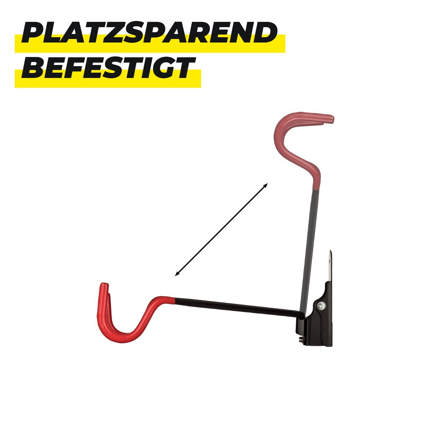 URBAN ZWEIRAD Fahrradwandhalterung inkl. Rahmenschutz mit Montagematerial Rot Fahrrad-Wandhalterung klappbare