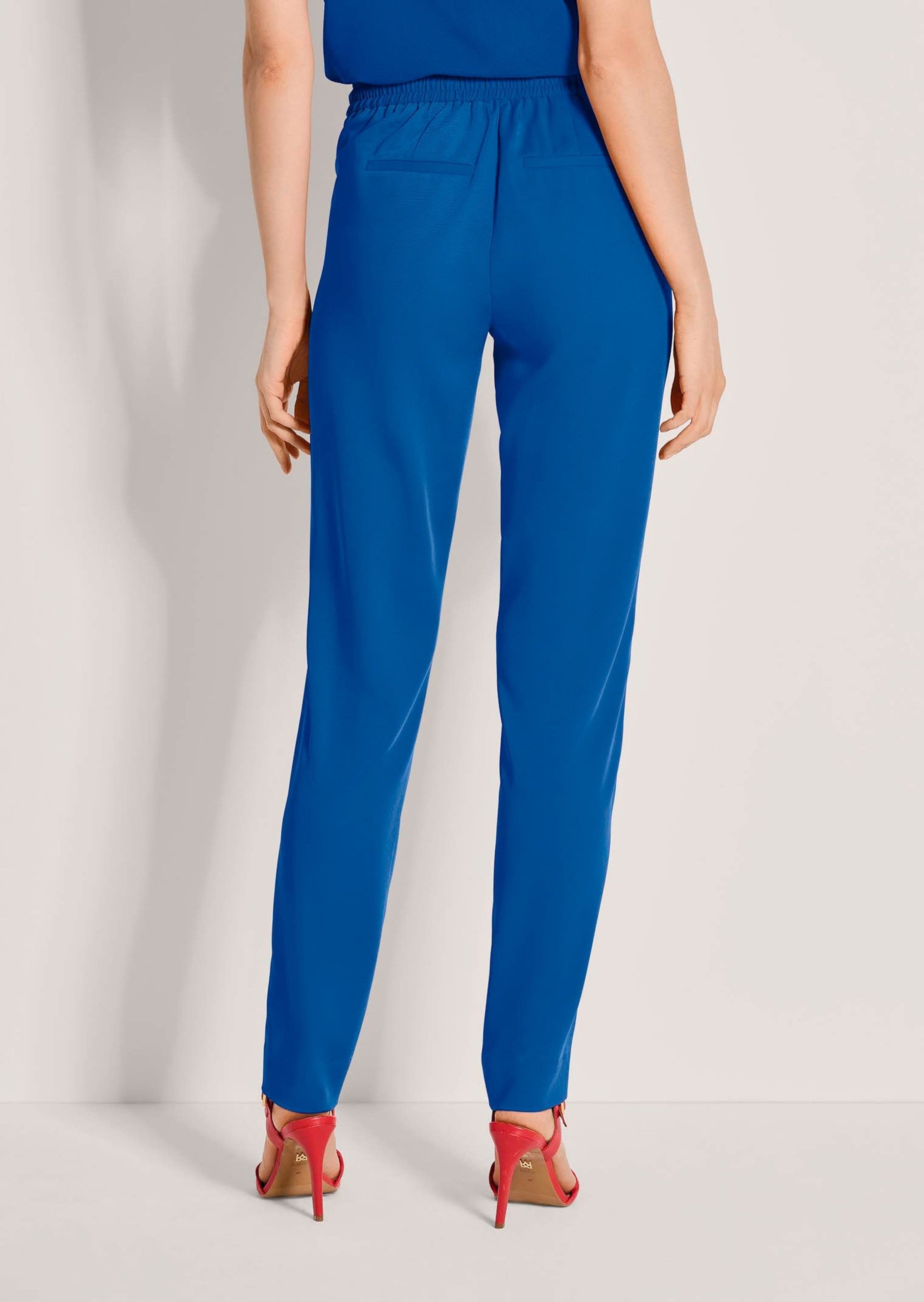 MADELEINE Jogger Pants Kurzgröße: Schlupfhose mit Bindeband Jerseyhose mit Schlupfbund, Taschen, Bügelfalten und Knöchellänge