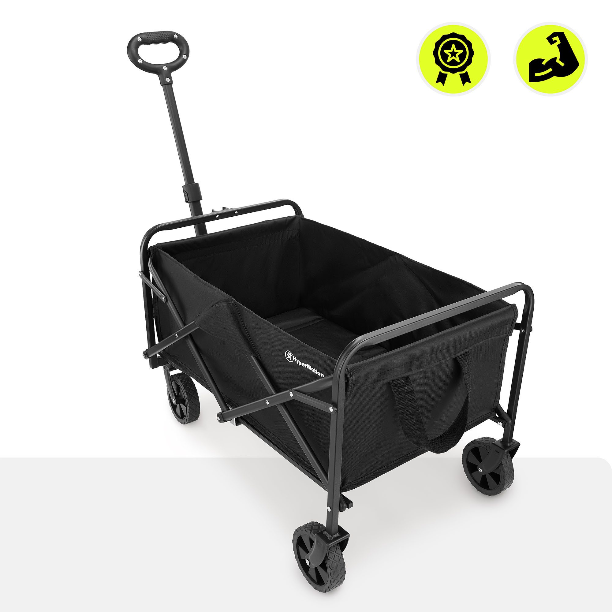 HyperMotion Bollerwagen Klappbarer Bollerwagen, 80 kg Schwarz