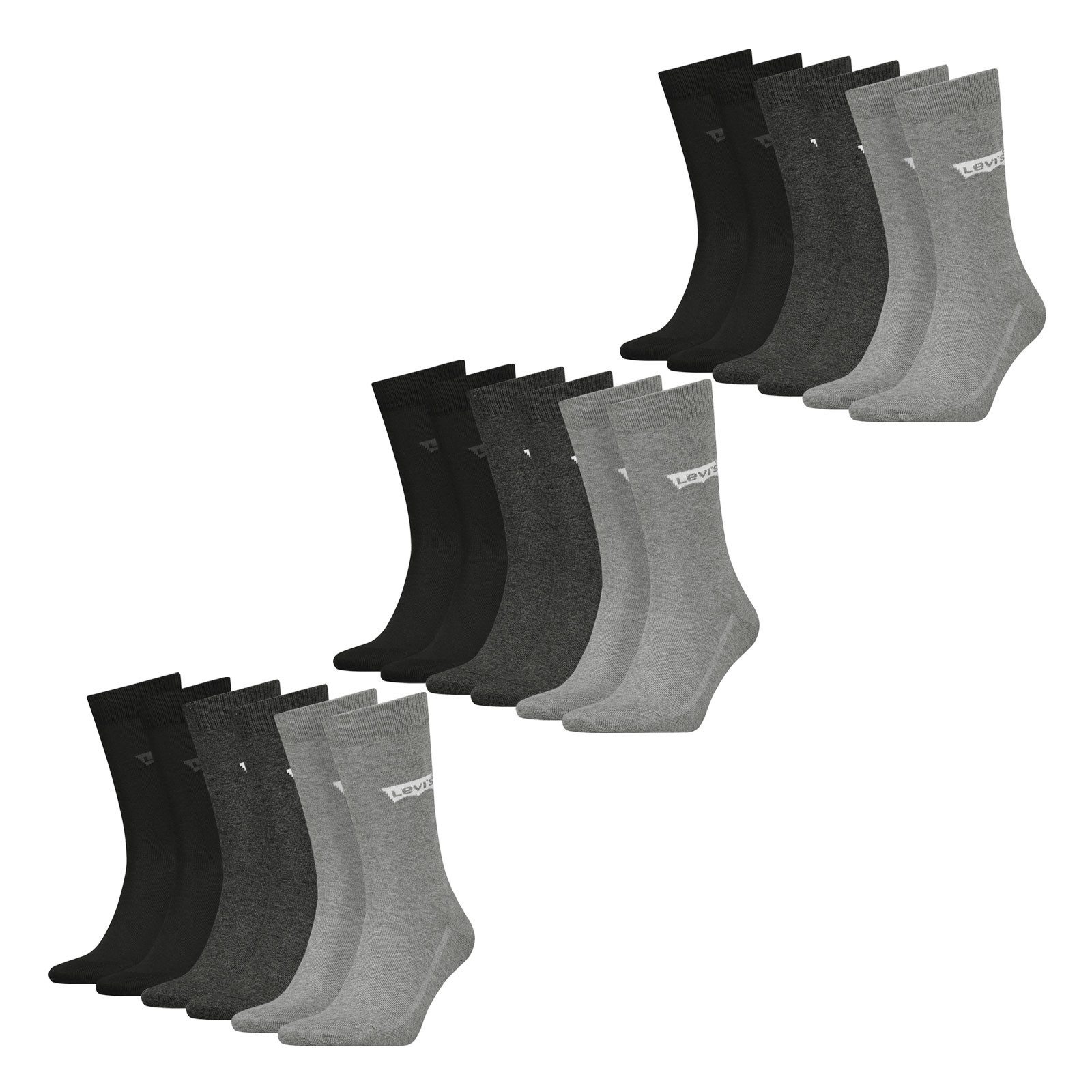 Levi's® Носки Regular Cut Batwing Logo Socks (9-Paar) mit seitlichen Belüftungslinien