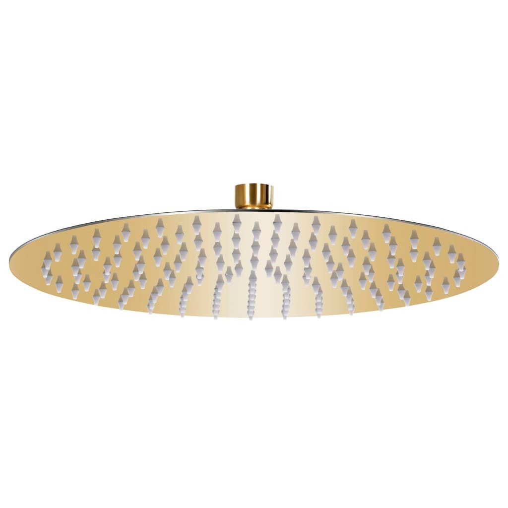 vidaXL Regenduschkopf Regenbrause Edelstahl 30 cm Rund Golden, (1-tlg)