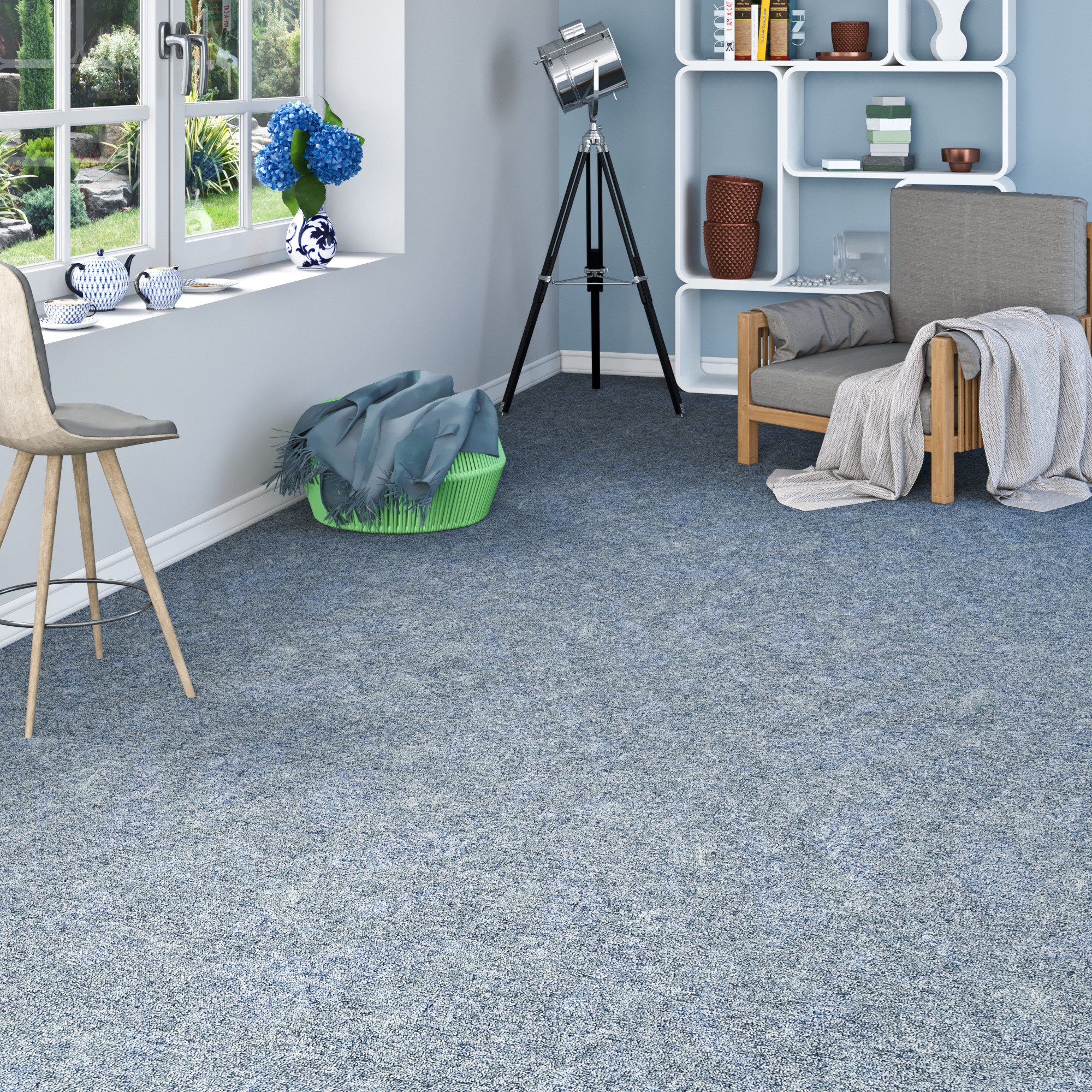 my home Teppichboden Caio, Schlinge, rechteckig, Höhe: 8 mm, meliert, Breite 400 cm, strapazierfähig, Wohnzimmer, Schlafzimmer
