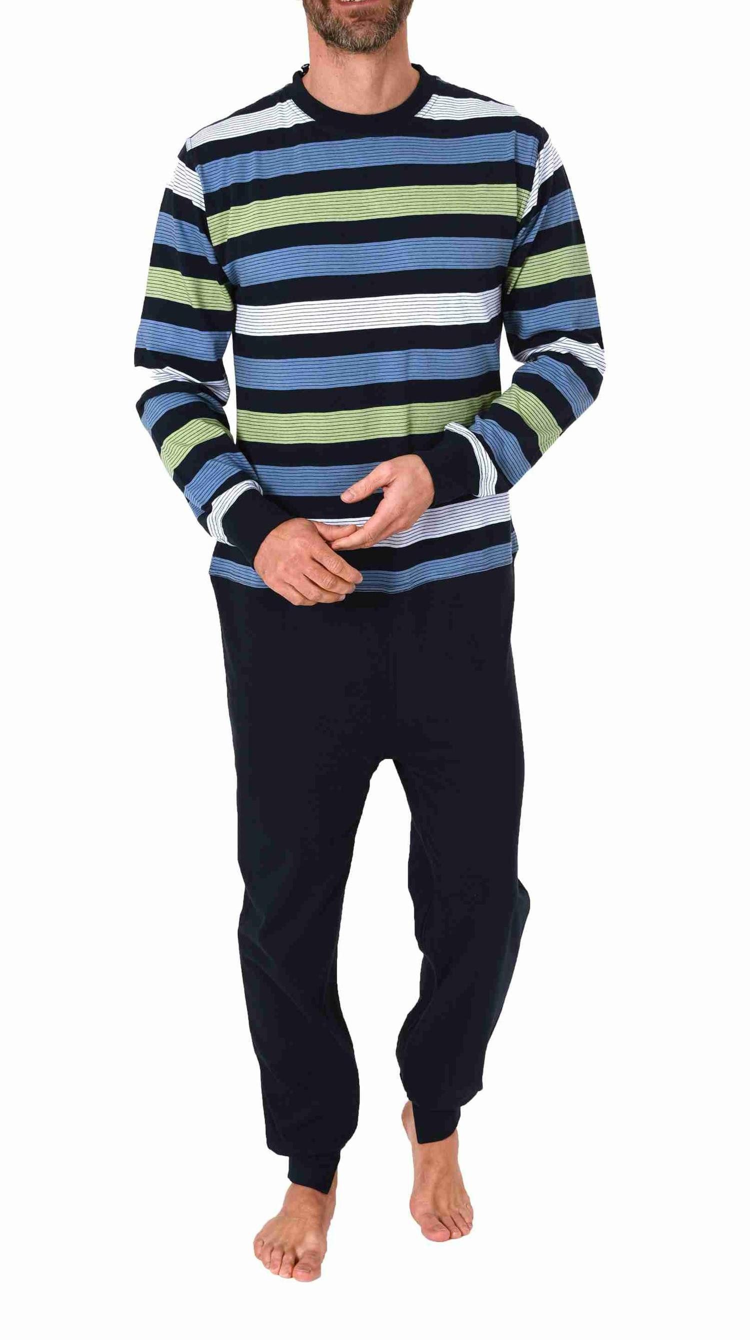 Pyjama Herren Pflegeoverall langarm mit Reissverschluss am Rücken und Bein