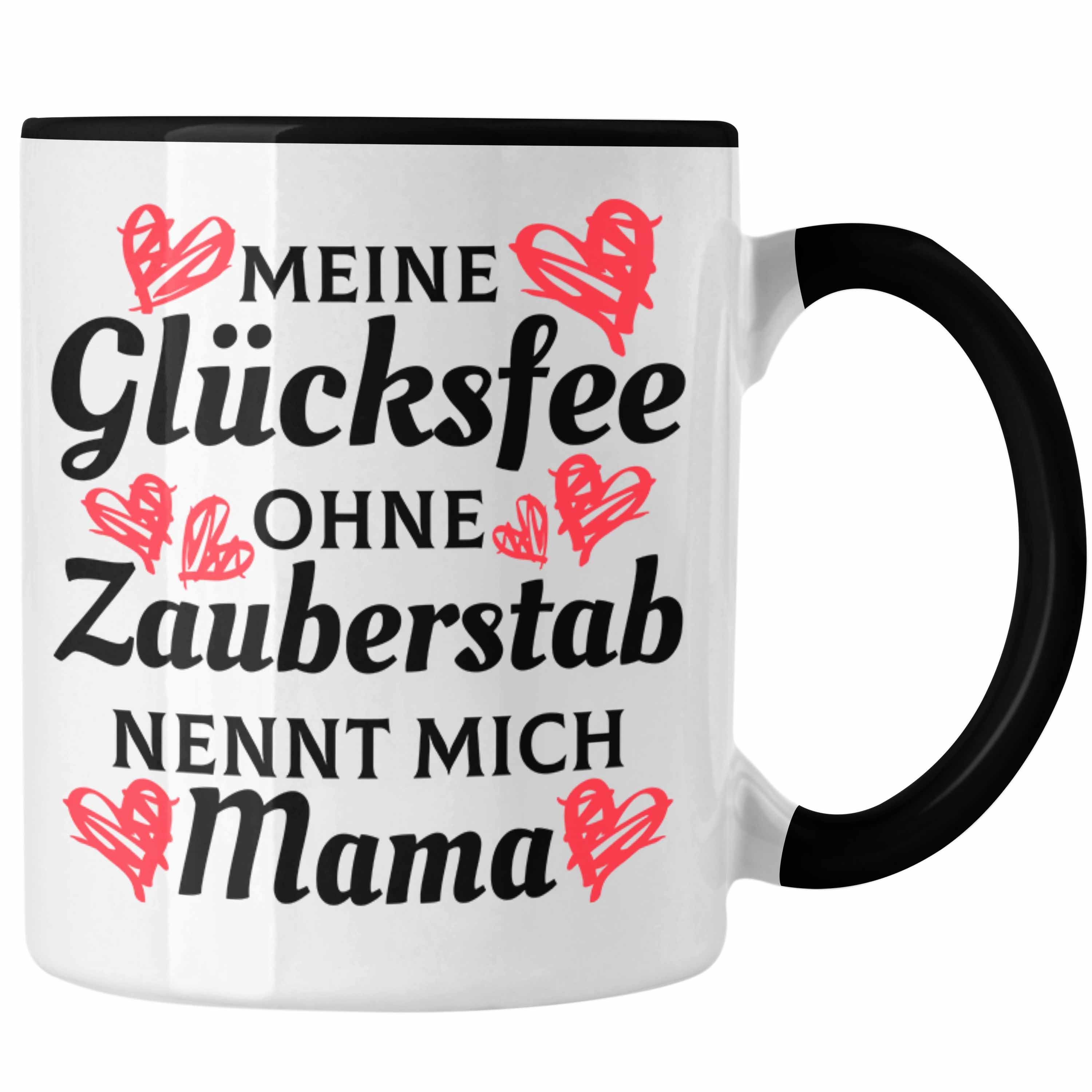Trendation Tasse Trendation - Mama Tasse mit Spruch Geschenk Muttertag von Tochter Sohn Mutter Kaffeetasse Spruch Schwarz