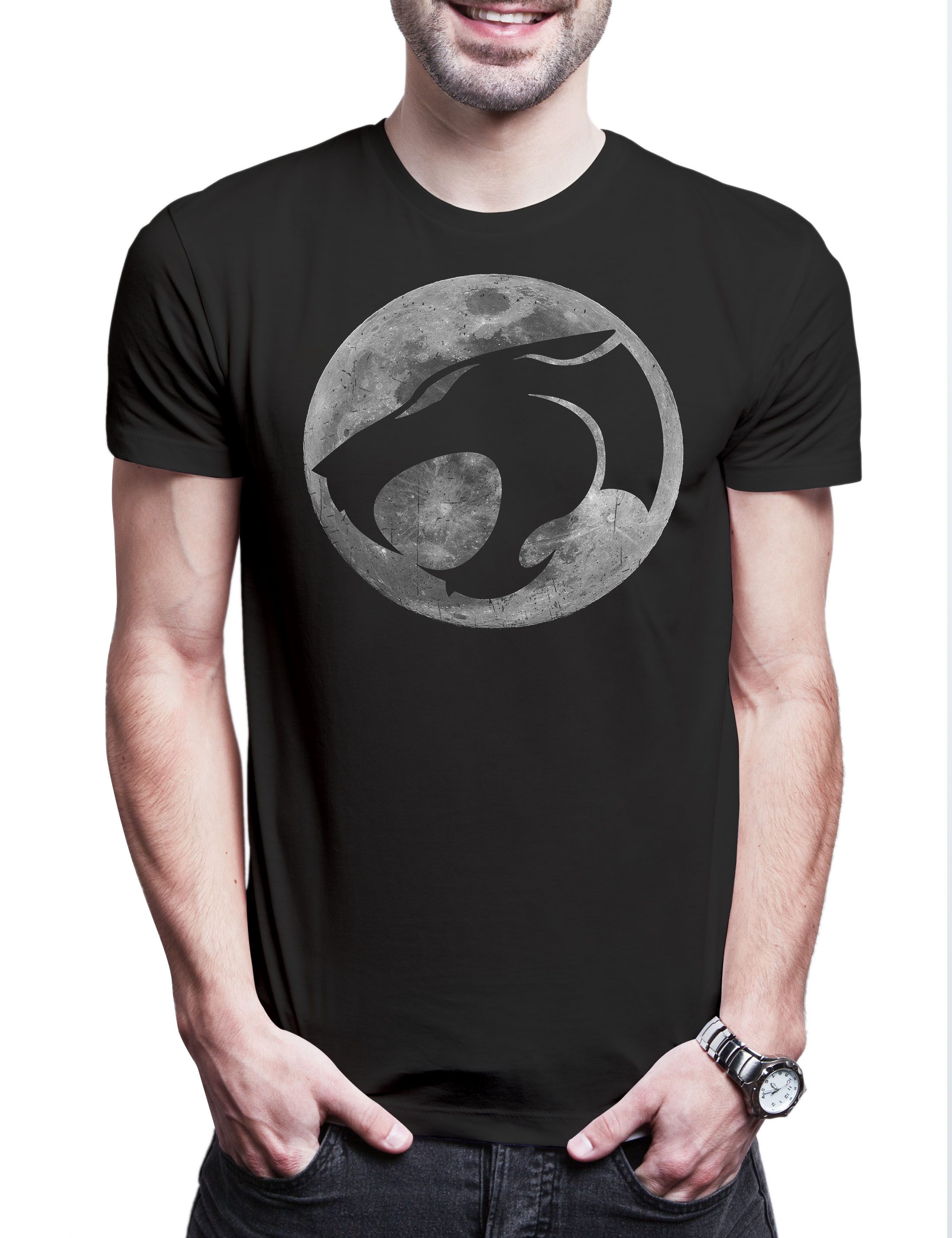 Print-Shirt Sci-Fi Cat Logo Moon Herren T-Shirt Thundera Kult Thundercats Comic